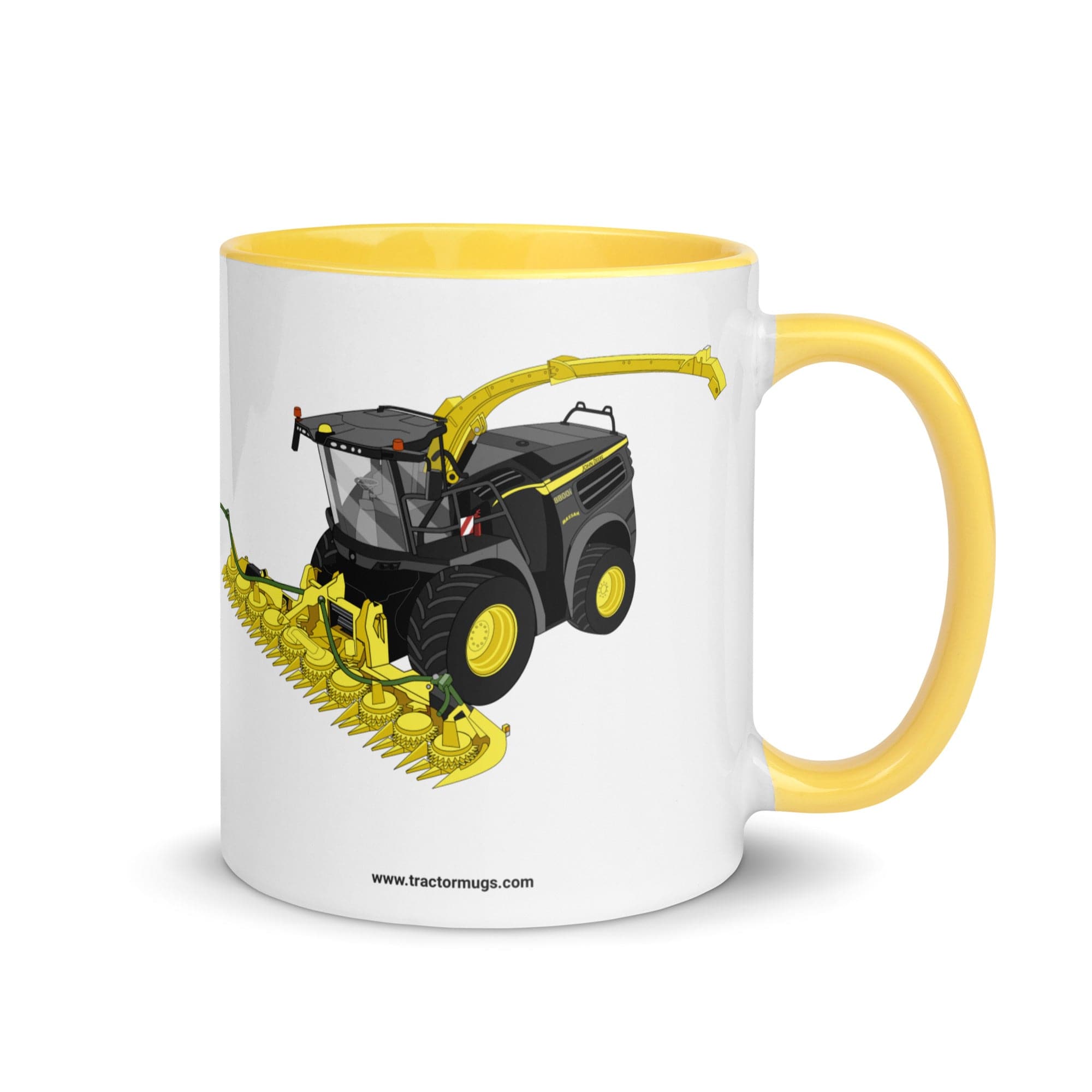 The Tractor Mugs Store Yellow John Deere 8800 Black Beauty Silage Harvester | Mug with Color Inside Quality Farmers Merch
