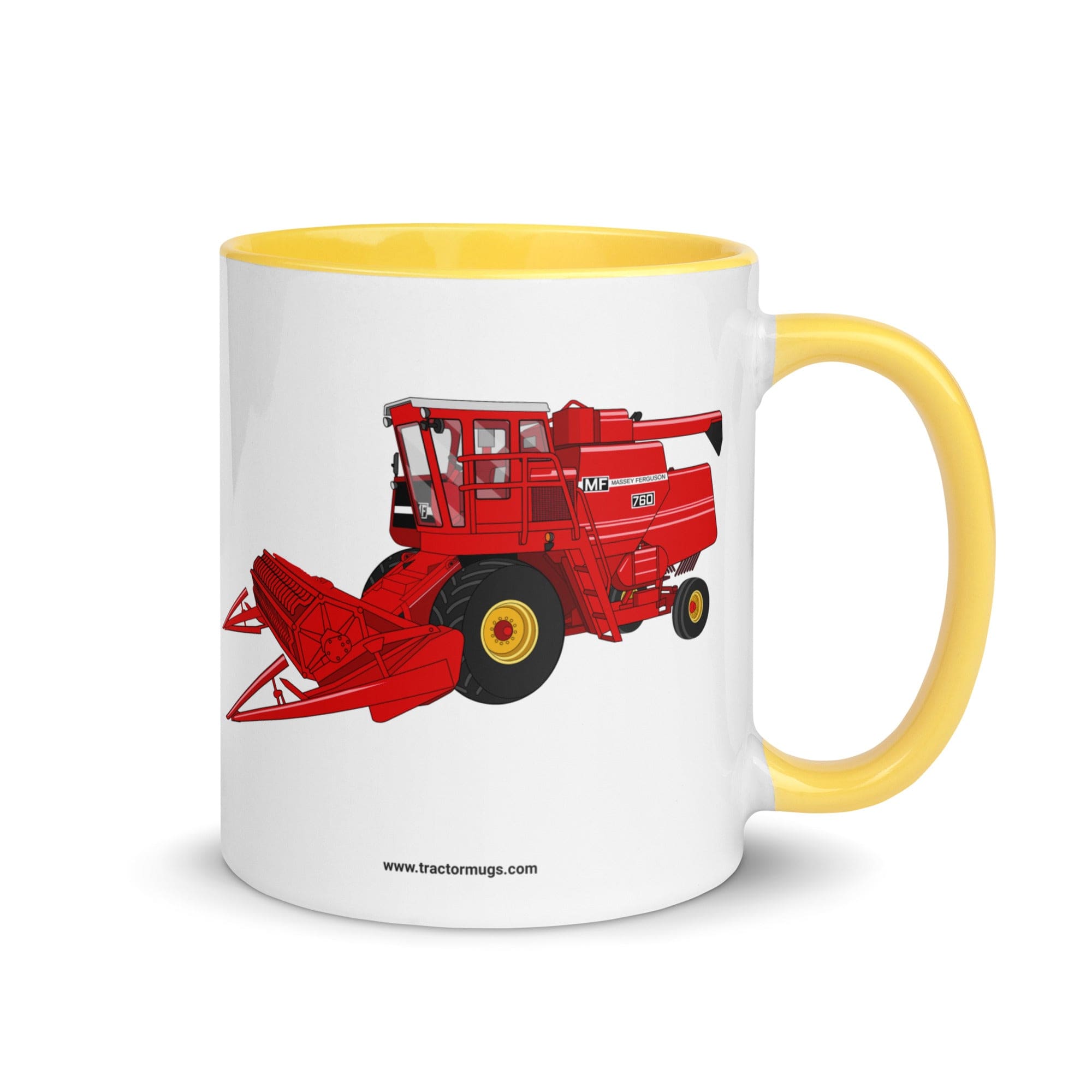 The Tractor Mugs Store Yellow Massey 760 Combine Harvester | Mug with Color Inside Quality Farmers Merch
