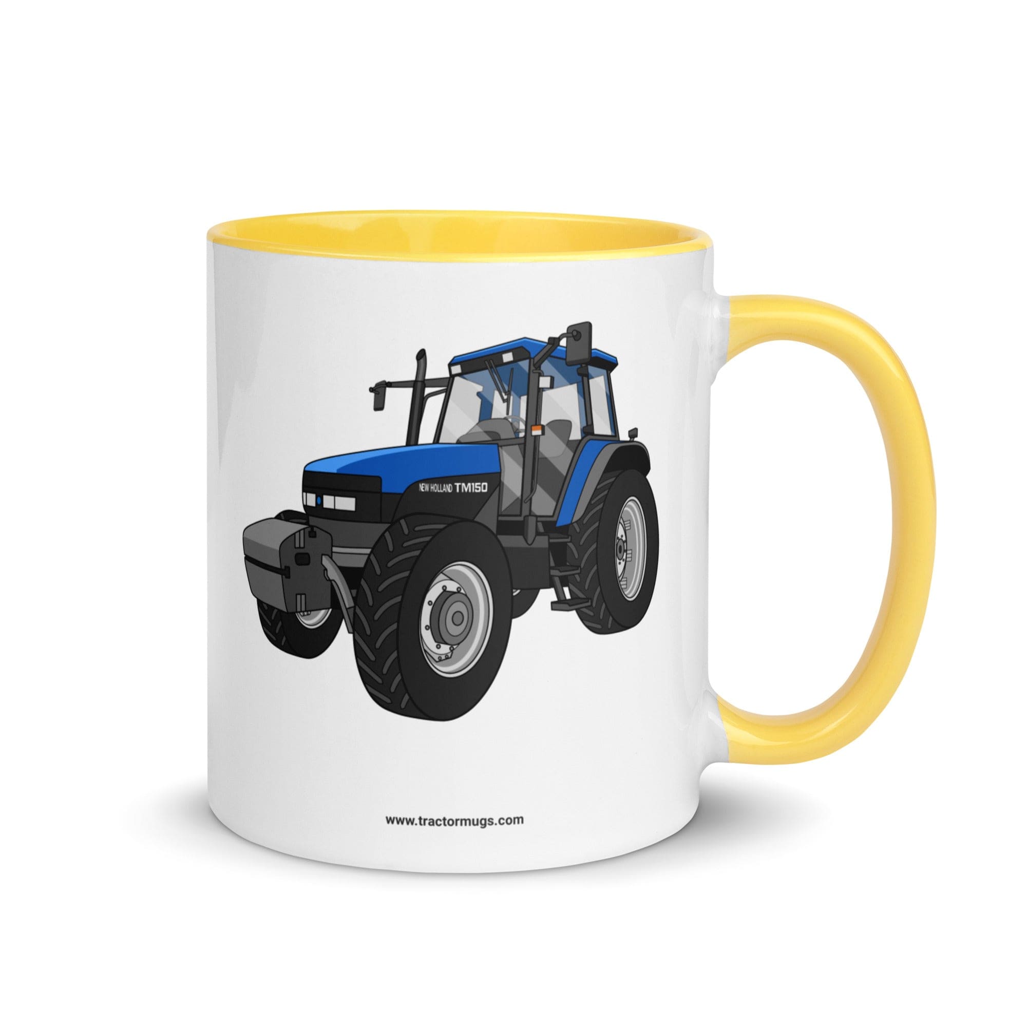 The Tractor Mugs Store Yellow New Holland TM 150 Super Steer | Mug with Color Inside Quality Farmers Merch