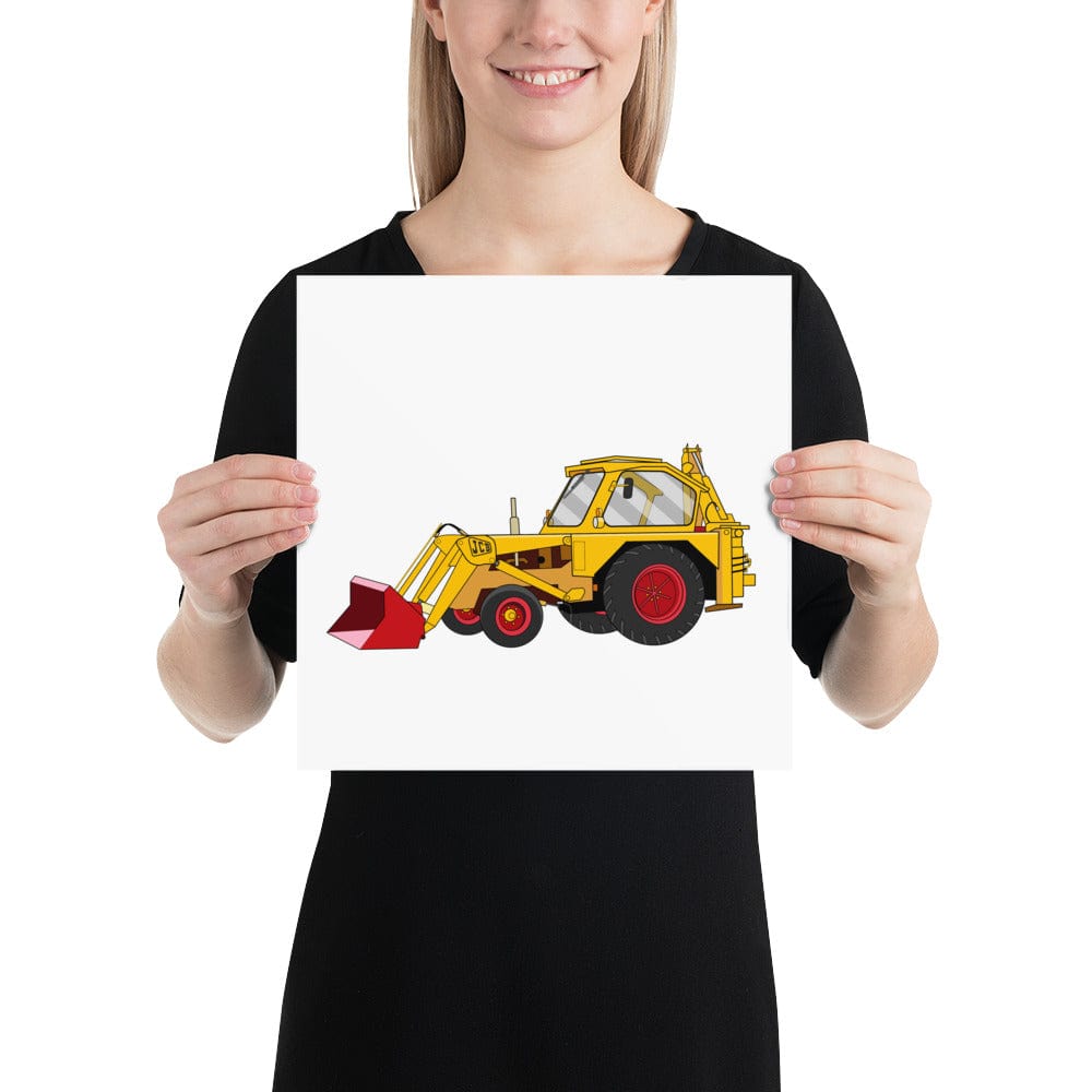 The Tractors Mugs Store 12″×12″ JCB 3 Backhoe Poster Quality Farmers Merch