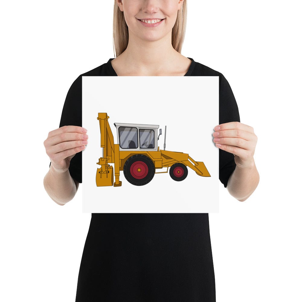The Tractors Mugs Store 12″×12″ JCB 3C (1975) Poster Quality Farmers Merch