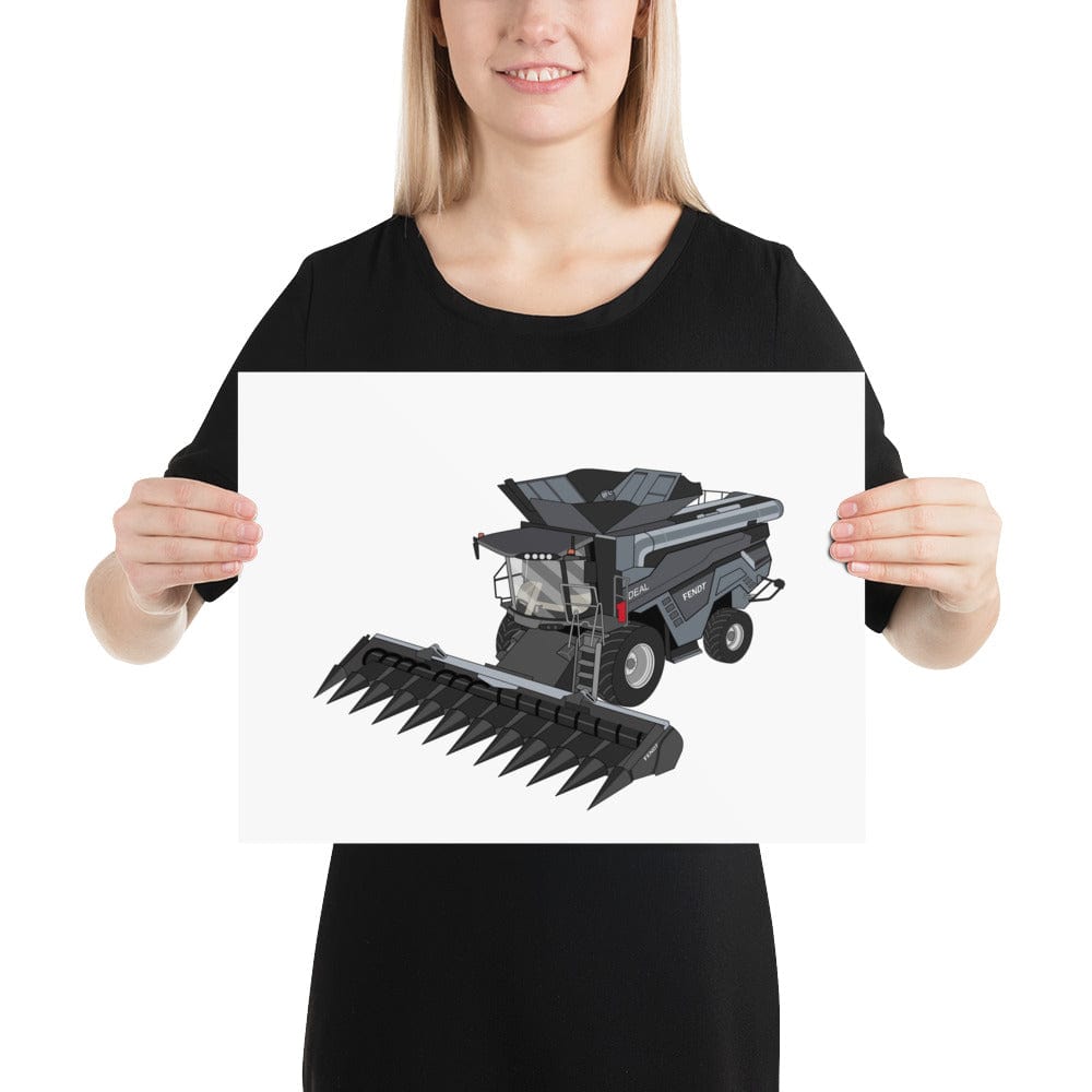 The Tractors Mugs Store 12″×16″ Fendt 9T Ideal Combine Harvester Poster Quality Farmers Merch