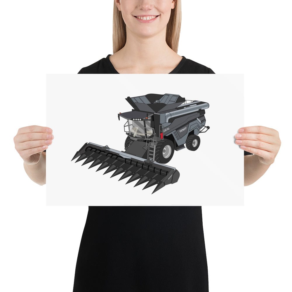 The Tractors Mugs Store 12″×18″ Fendt 9T Ideal Combine Harvester Poster Quality Farmers Merch