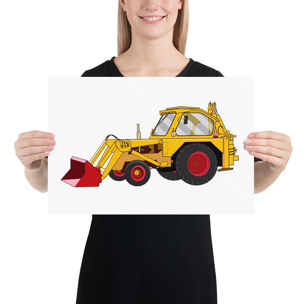 The Tractors Mugs Store 12″×18″ JCB 3 Backhoe Poster Quality Farmers Merch