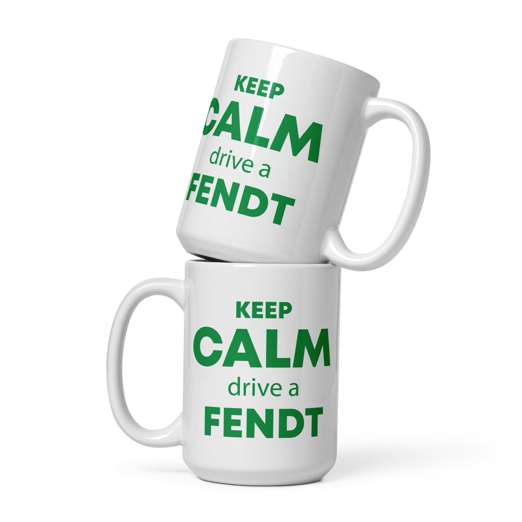 The Tractors Mugs Store 15 oz KEEP CALM drive a FENDT White glossy mug Quality Farmers Merch
