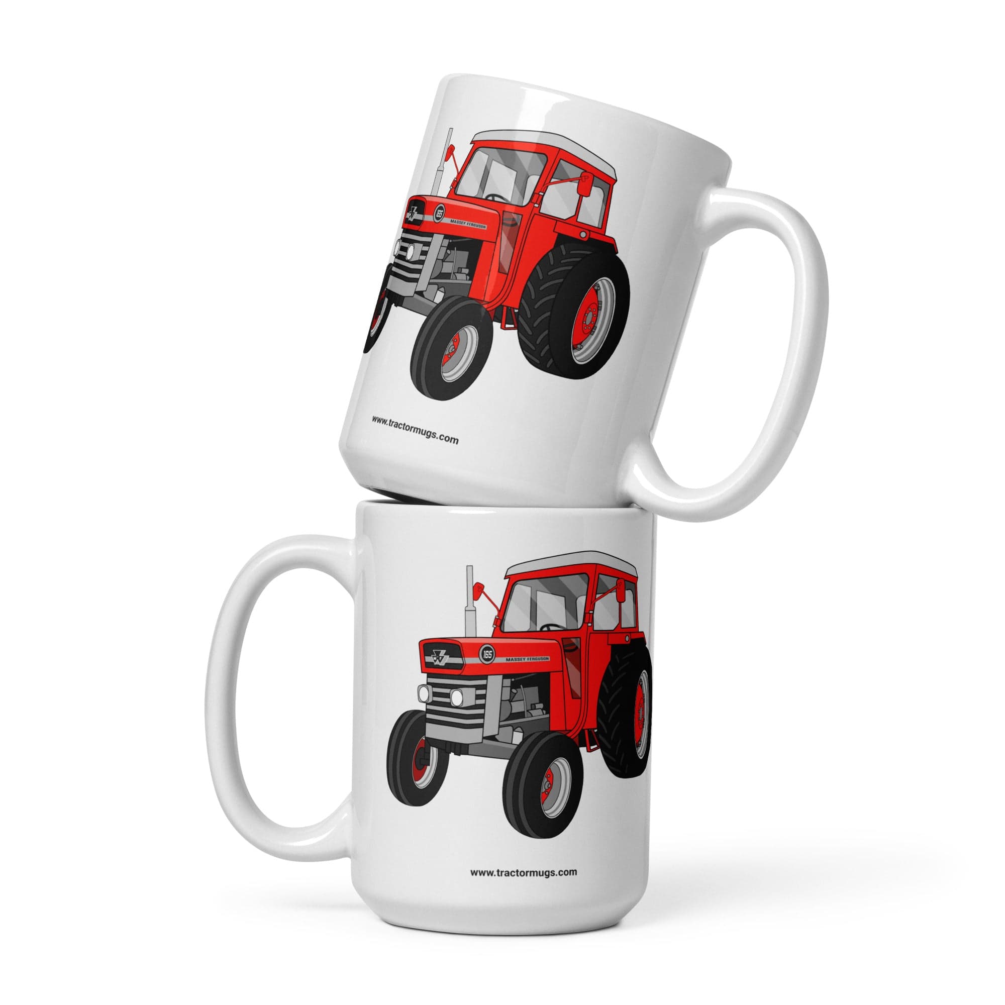 The Tractors Mugs Store 15 oz Massey Ferguson 165 White glossy mug Quality Farmers Merch