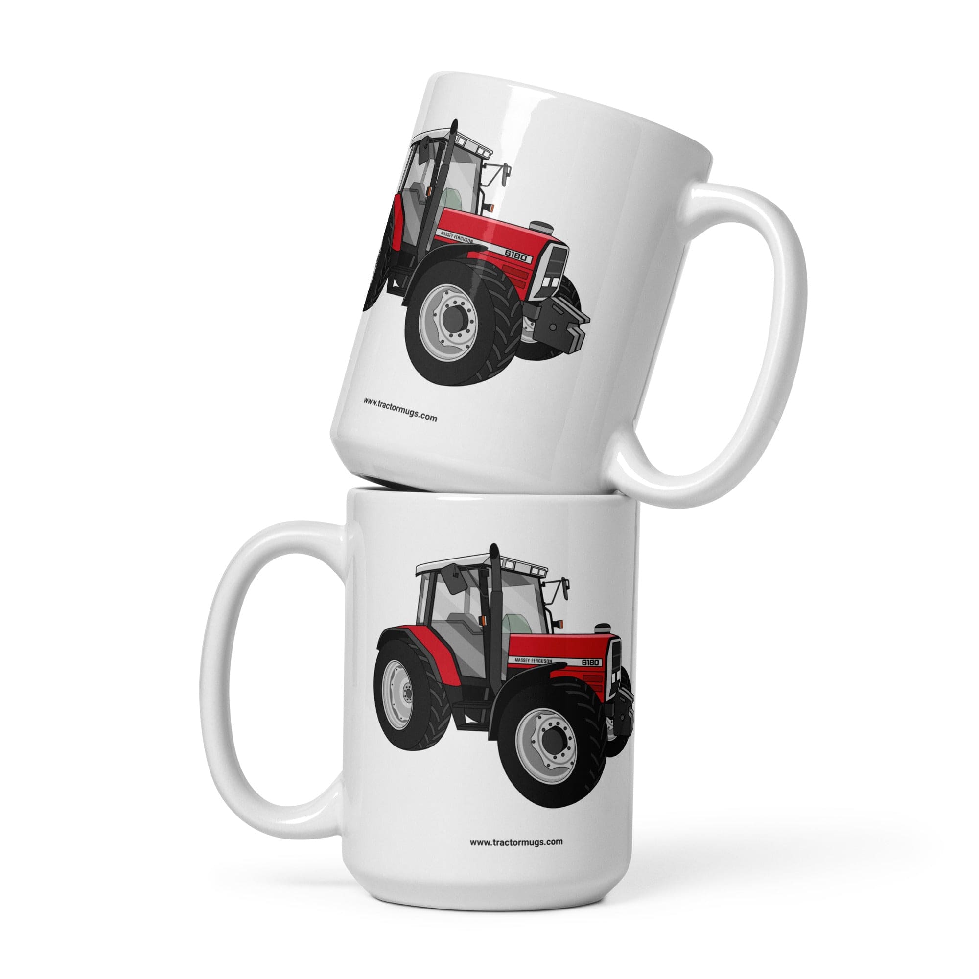 The Tractors Mugs Store 15 oz Massey Ferguson 6180 White glossy mug Quality Farmers Merch