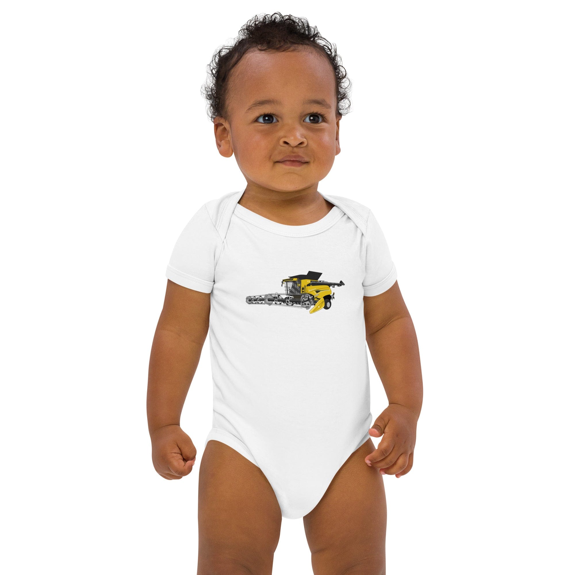 The Tractors Mugs Store 3-6m New Holland CR Combine Harvester (2004). Organic cotton baby bodysuit Quality Farmers Merch
