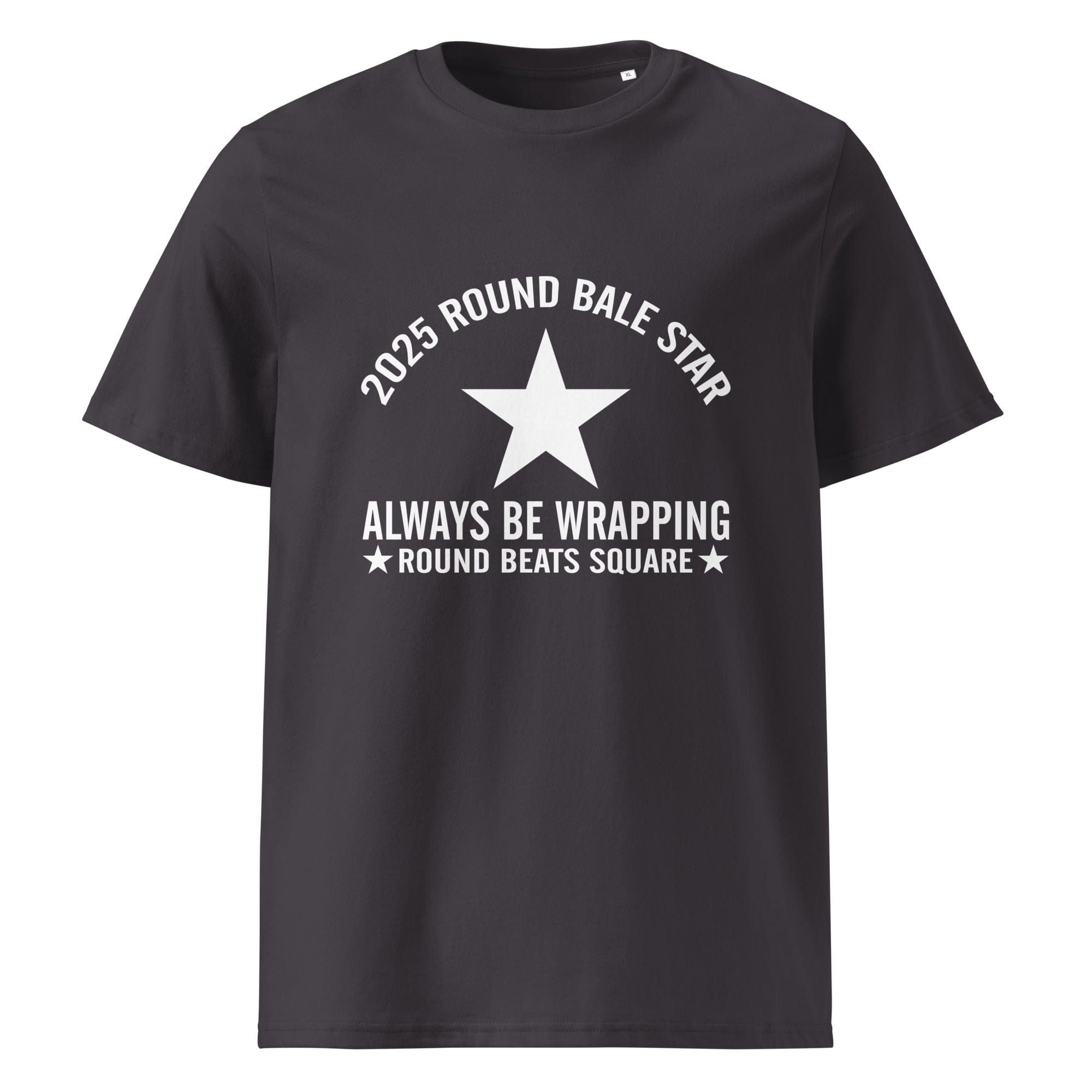 The Tractors Mugs Store Anthracite / S Round Bale Star Unisex organic cotton t-shirt Quality Farmers Merch