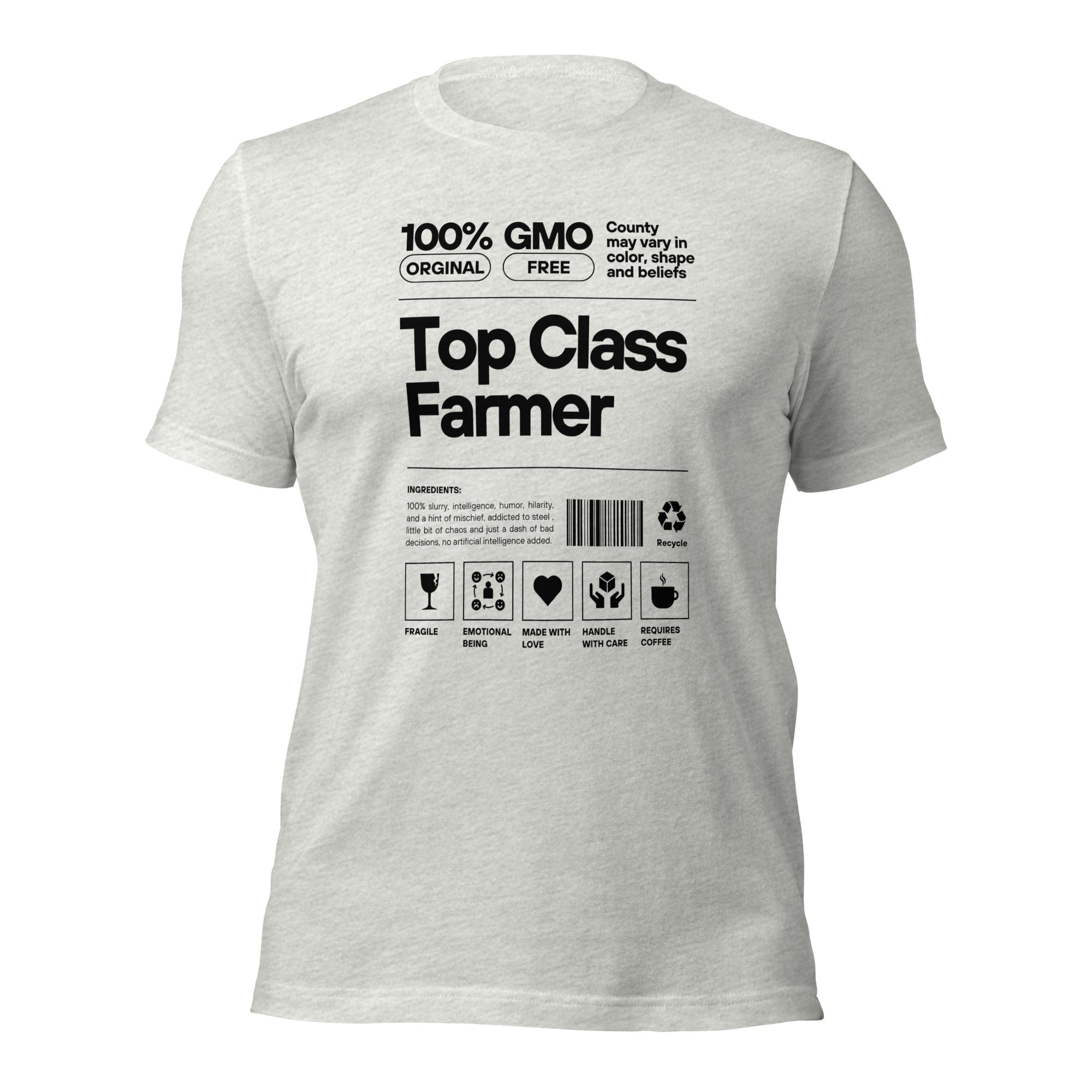 The Tractors Mugs Store Ash / S Top Class Farmer Unisex t-shirt Quality Farmers Merch