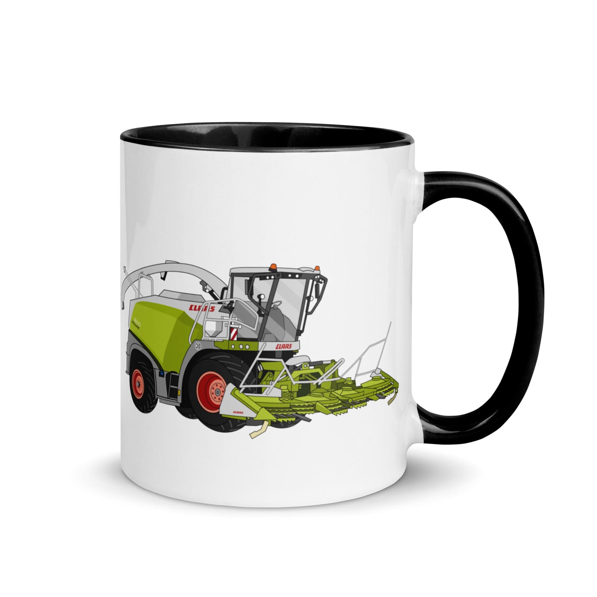 The Tractors Mugs Store Black Class Jaguar 860 Forage Harvester Mug with Color Inside Quality Farmers Merch