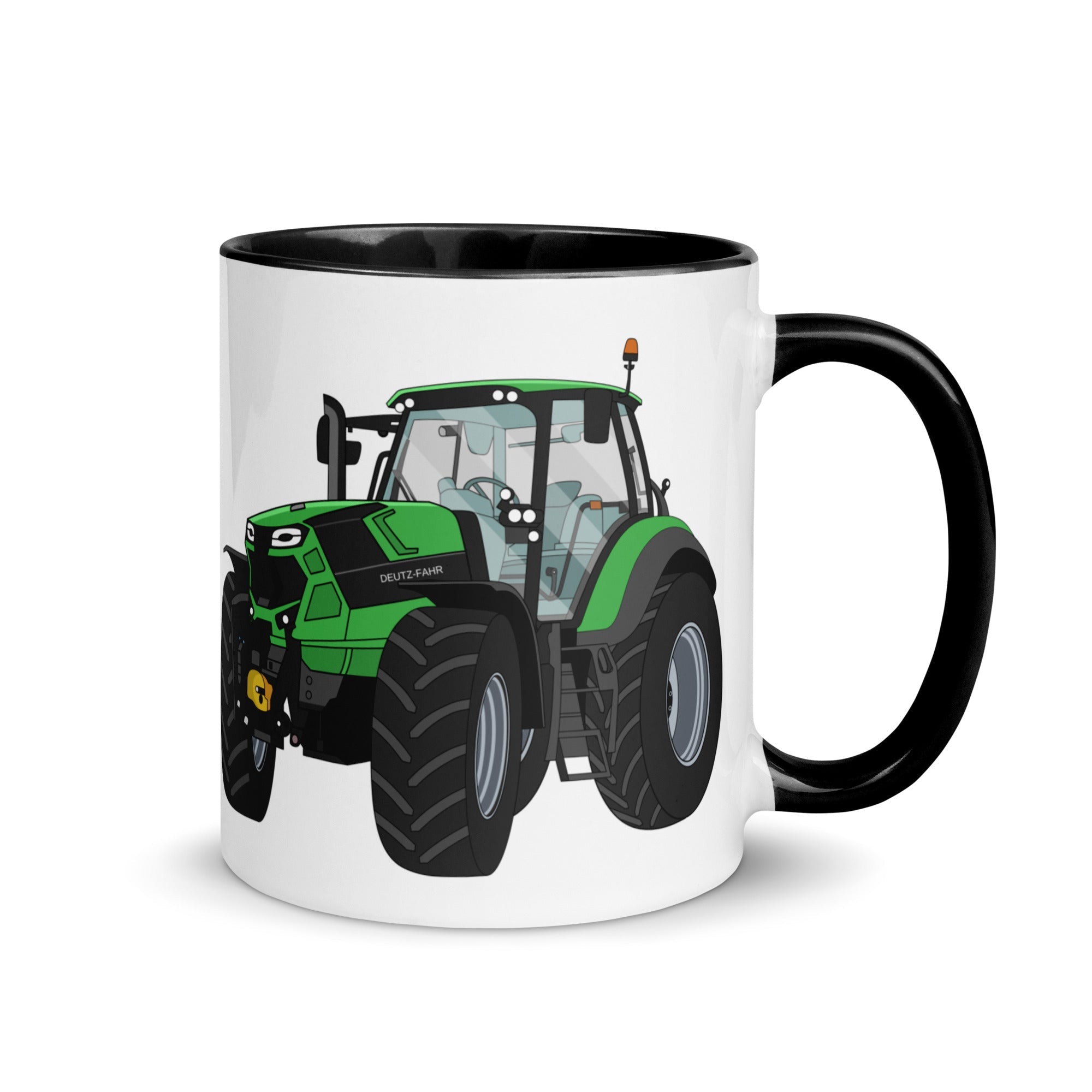 The Tractors Mugs Store Black Deutz - Fahr Agrotron 7250 Ttv Mug with Color Inside Quality Farmers Merch