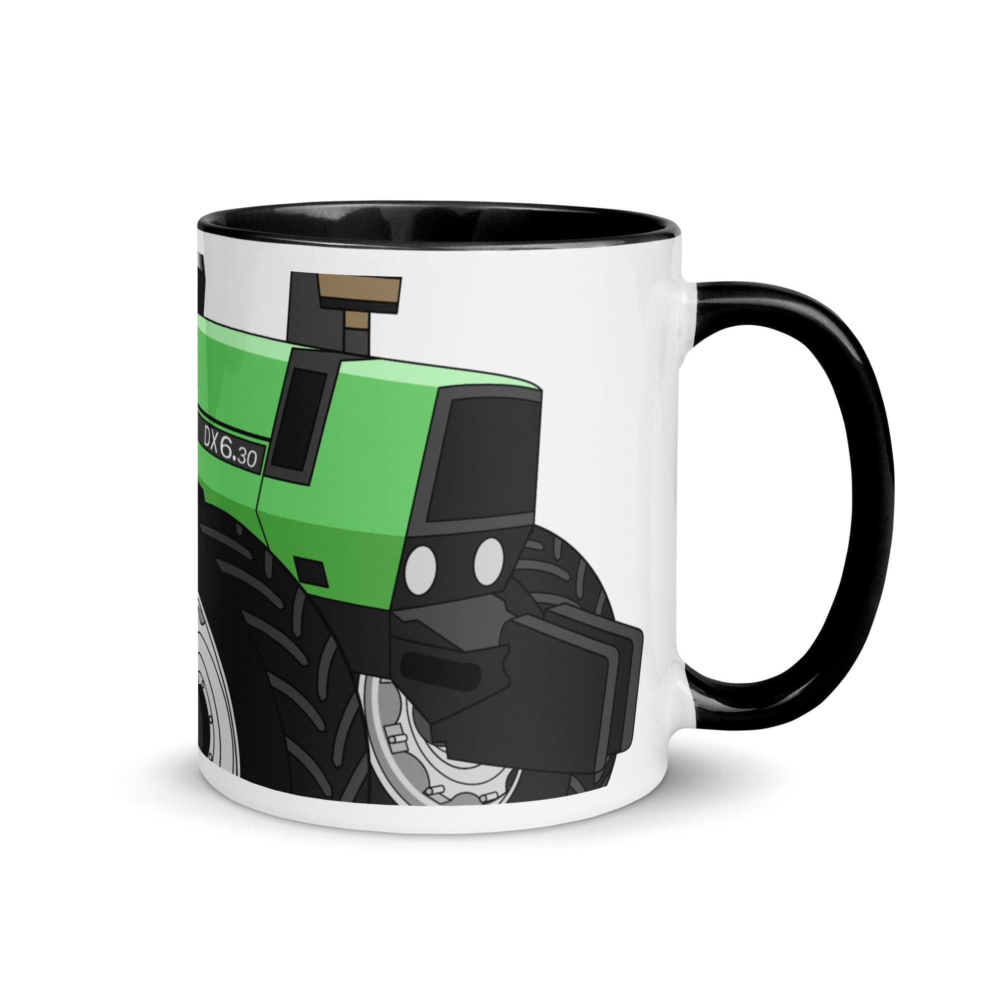 The Tractors Mugs Store Black Deutz Fahr DX 6.30 2.0 Mug with Color Inside Quality Farmers Merch