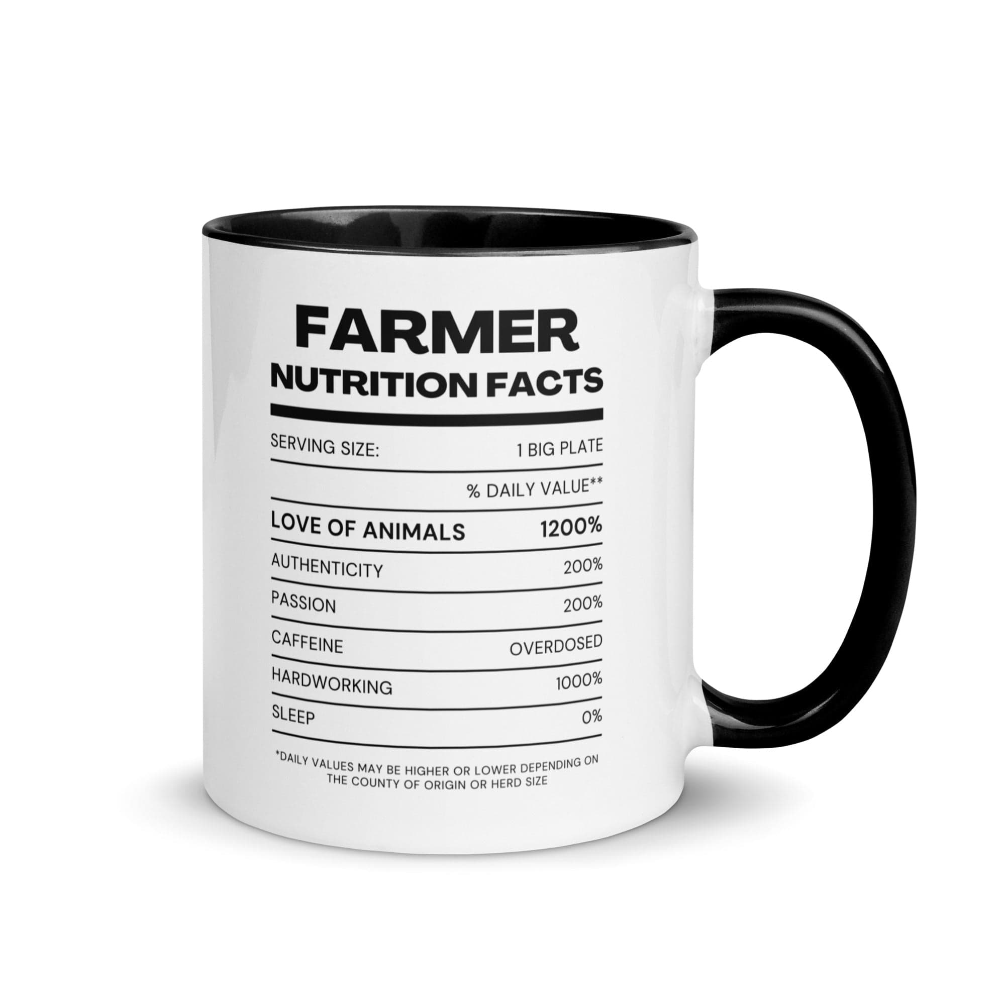 The Tractors Mugs Store Black Farmers Nutrition Mug with Color Inside Quality Farmers Merch