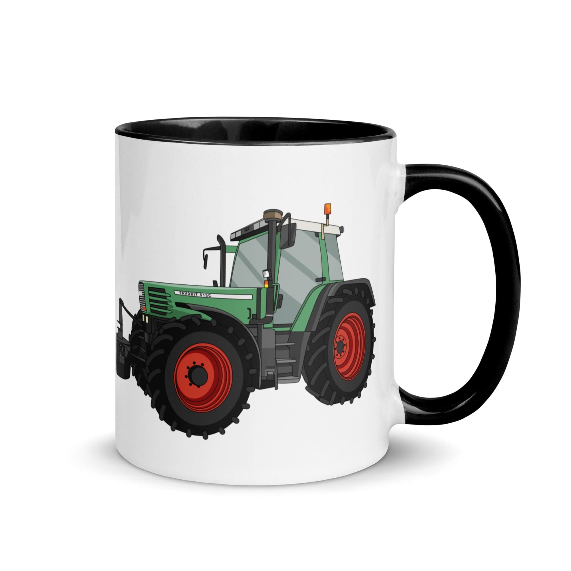The Tractors Mugs Store Black Fendt Favorit 515 Mug with Color Inside Quality Farmers Merch