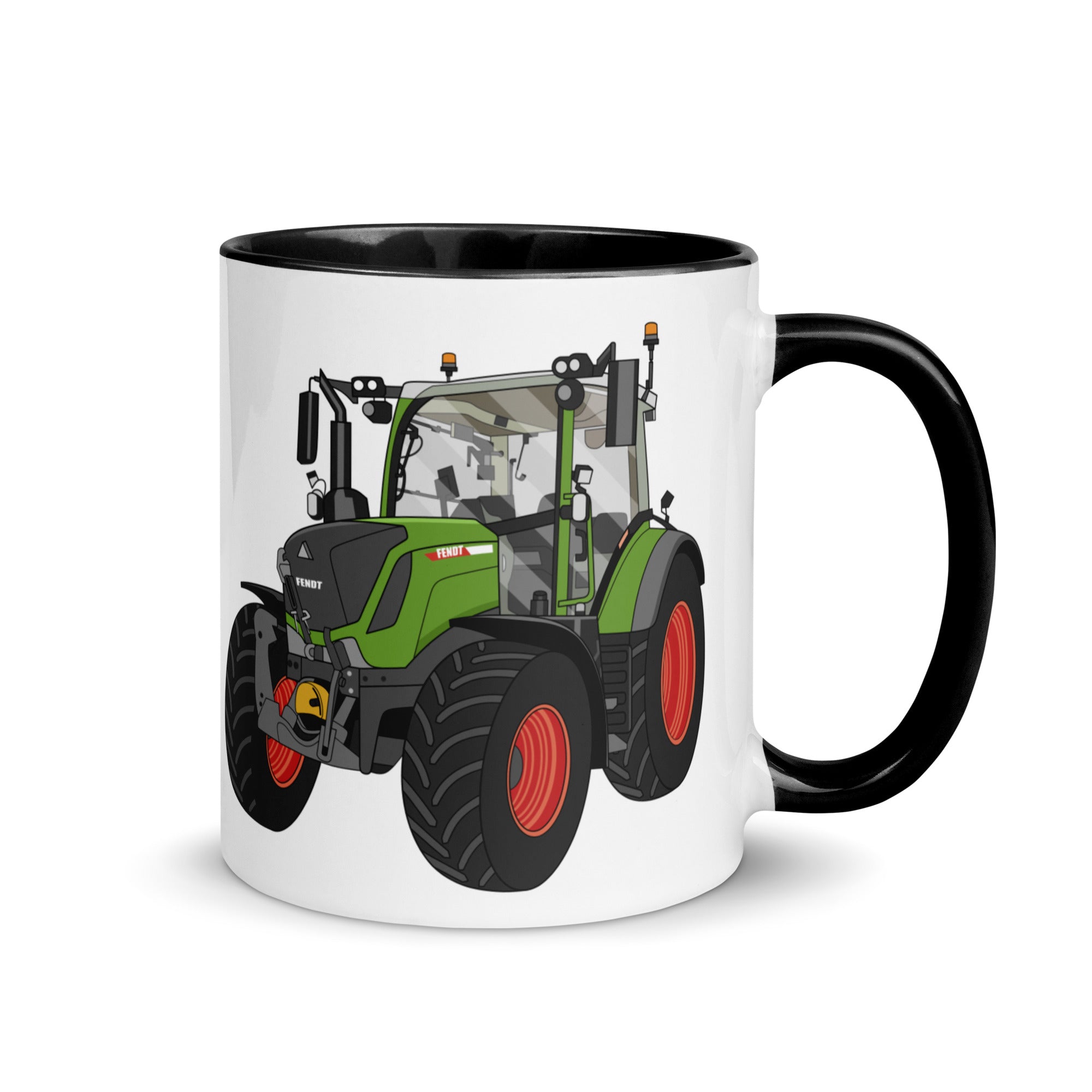 The Tractors Mugs Store Black Fendt Vario 313 Mug with Color Inside Quality Farmers Merch