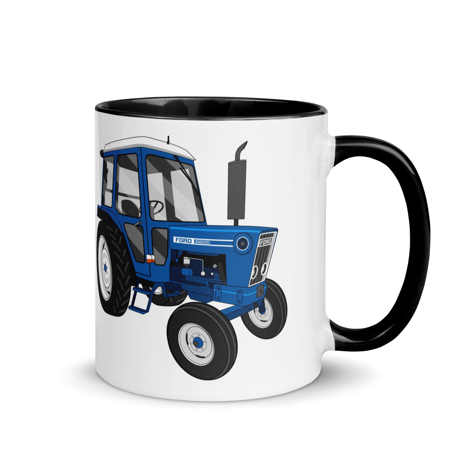 The Tractors Mugs Store Black Ford 6600 Mug with Color Inside Quality Farmers Merch