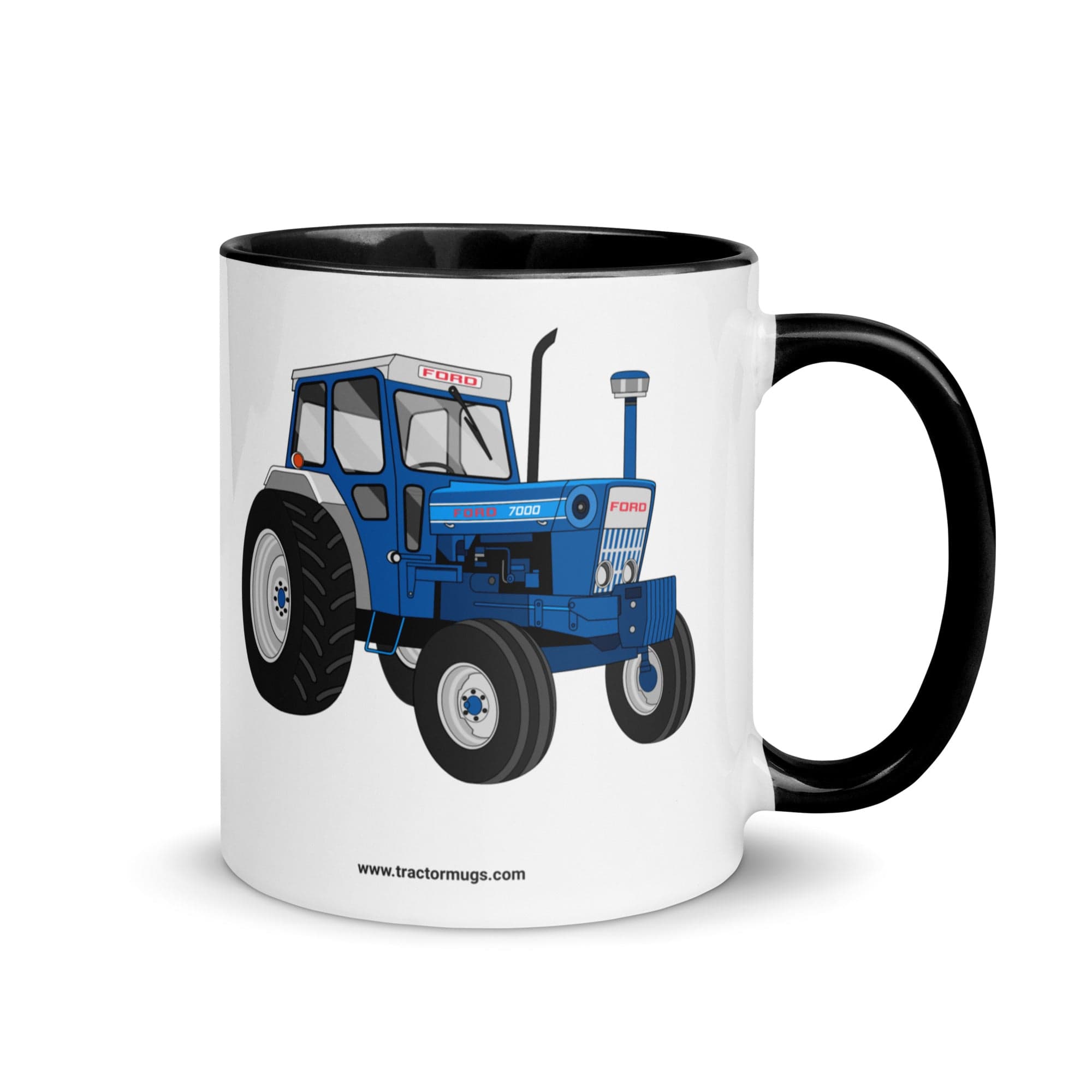 The Tractors Mugs Store Black Ford 7000 | Mug with Color Inside Quality Farmers Merch
