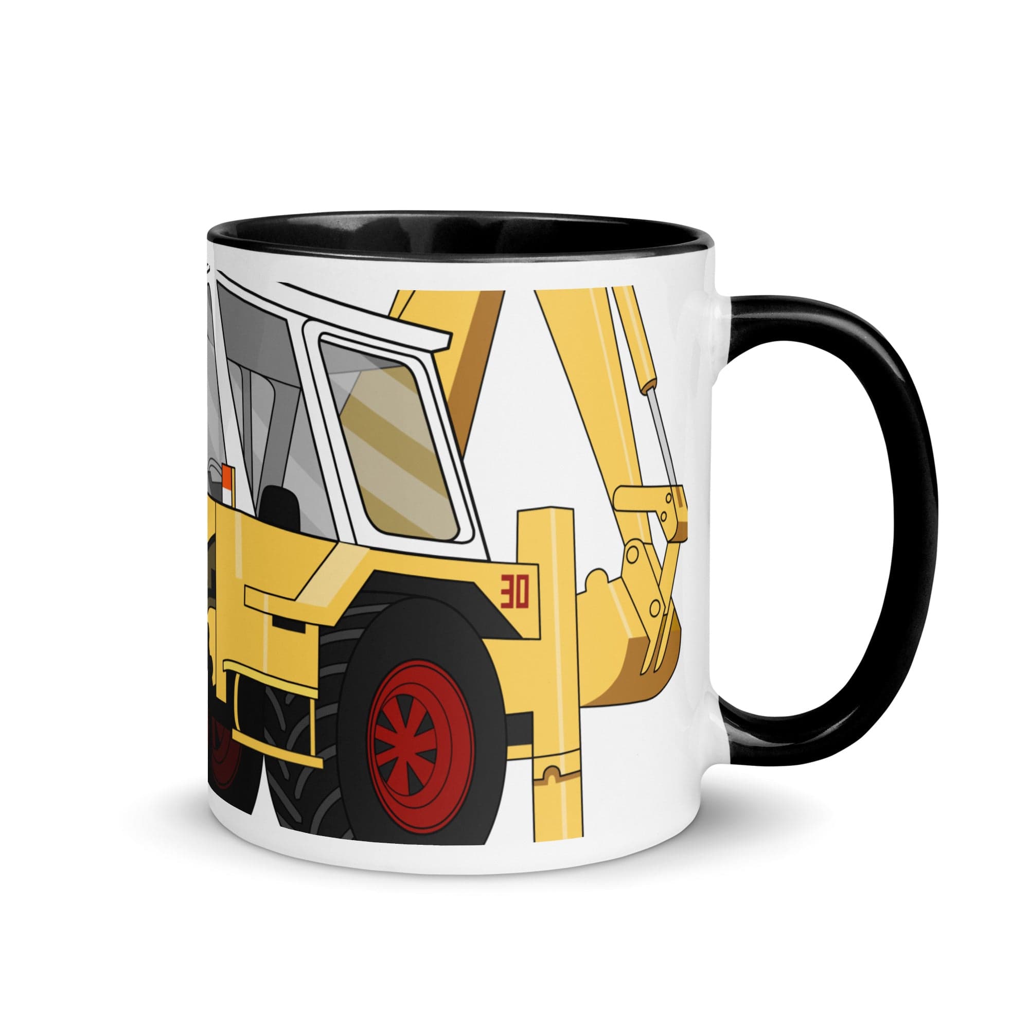 The Tractors Mugs Store Black JCB 3D 2.0 Mug with Color Inside Quality Farmers Merch