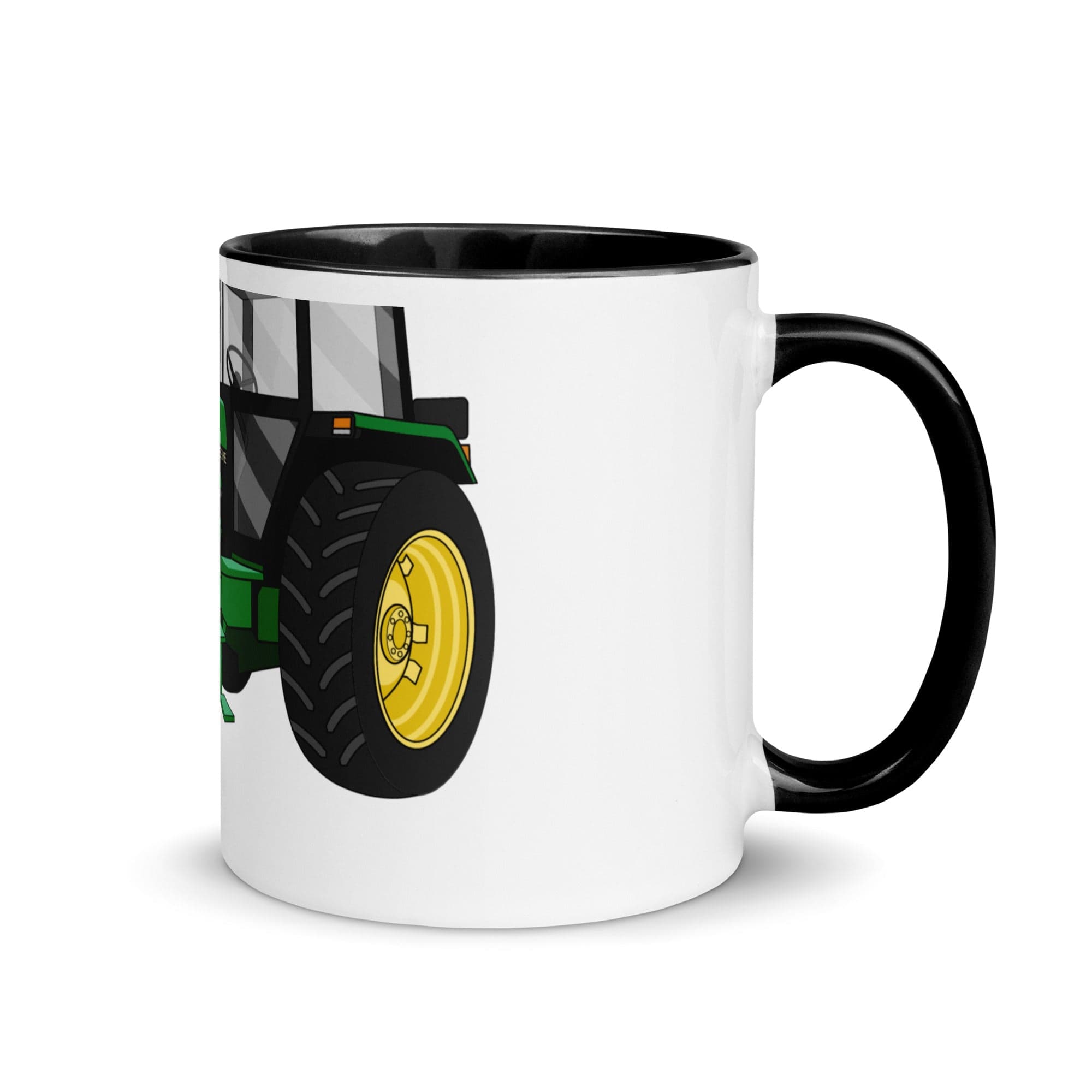 The Tractors Mugs Store Black John Deere 3050 2WD 2.0 Mug with Color Inside Quality Farmers Merch
