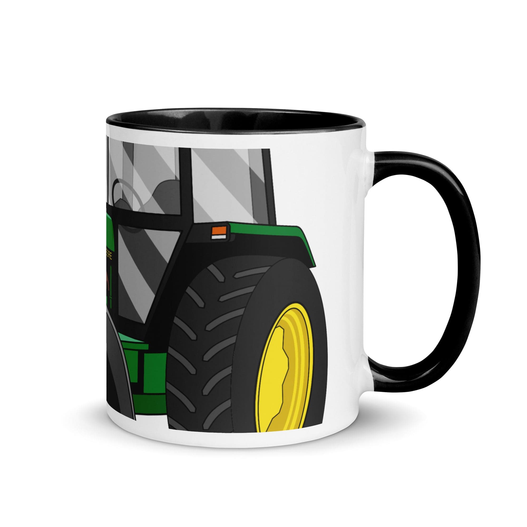 The Tractors Mugs Store Black John Deere 3350 4WD 2.0 Mug with Color Inside Quality Farmers Merch