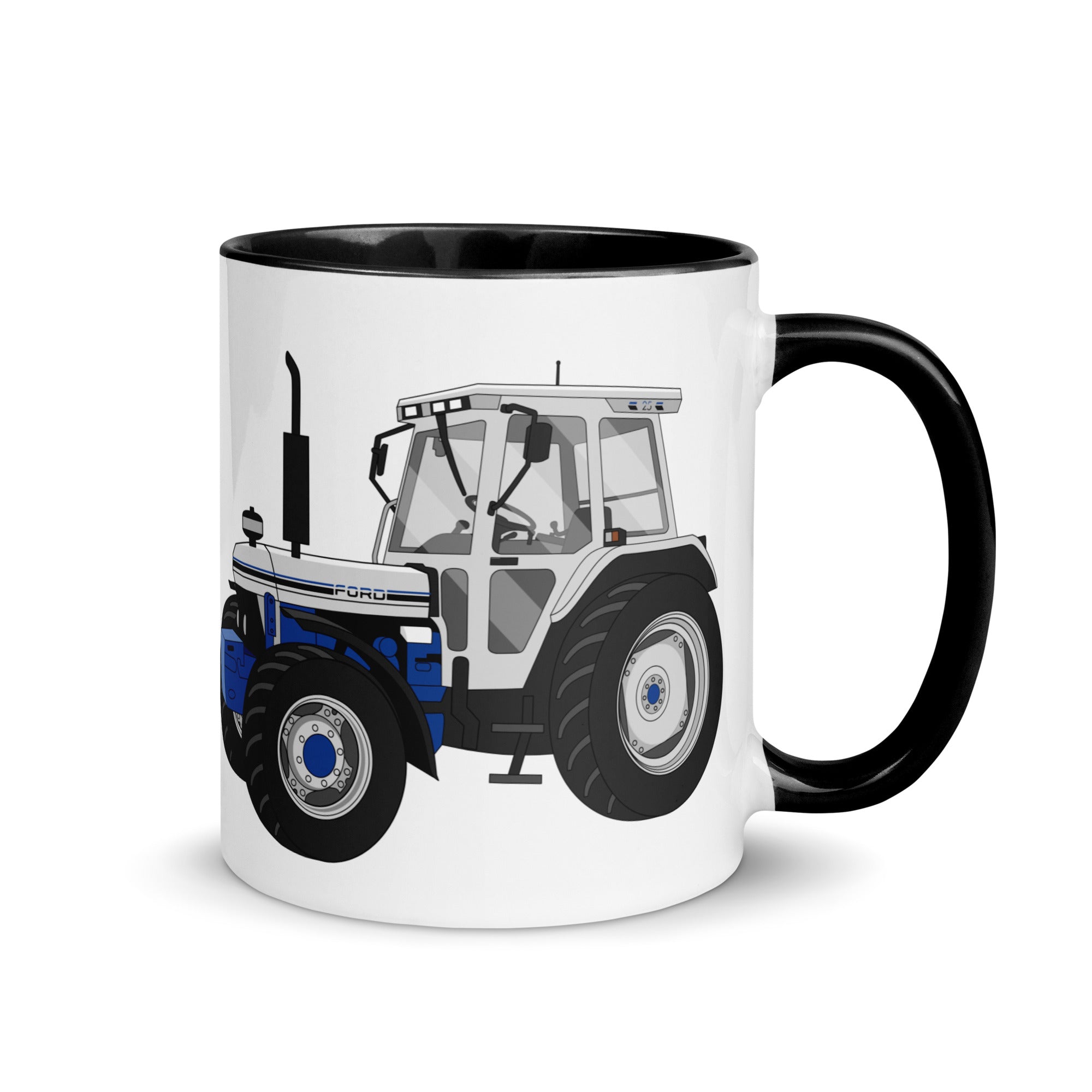 The Tractors Mugs Store Black Ford 7810 Jubilee Edition SilverTractor Mug with Color Inside Quality Farmers Merch