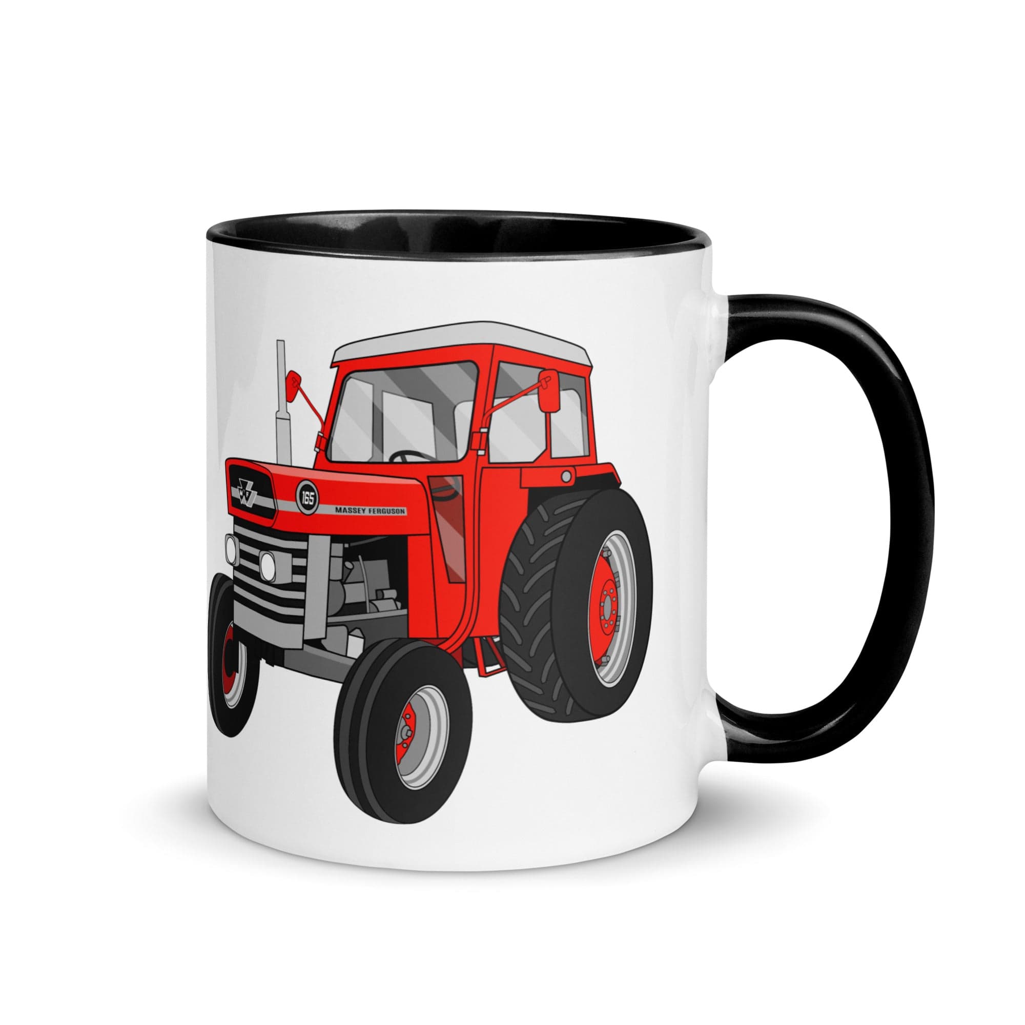 The Tractors Mugs Store Black Massey Ferguson 165 Mug with Color Inside Quality Farmers Merch