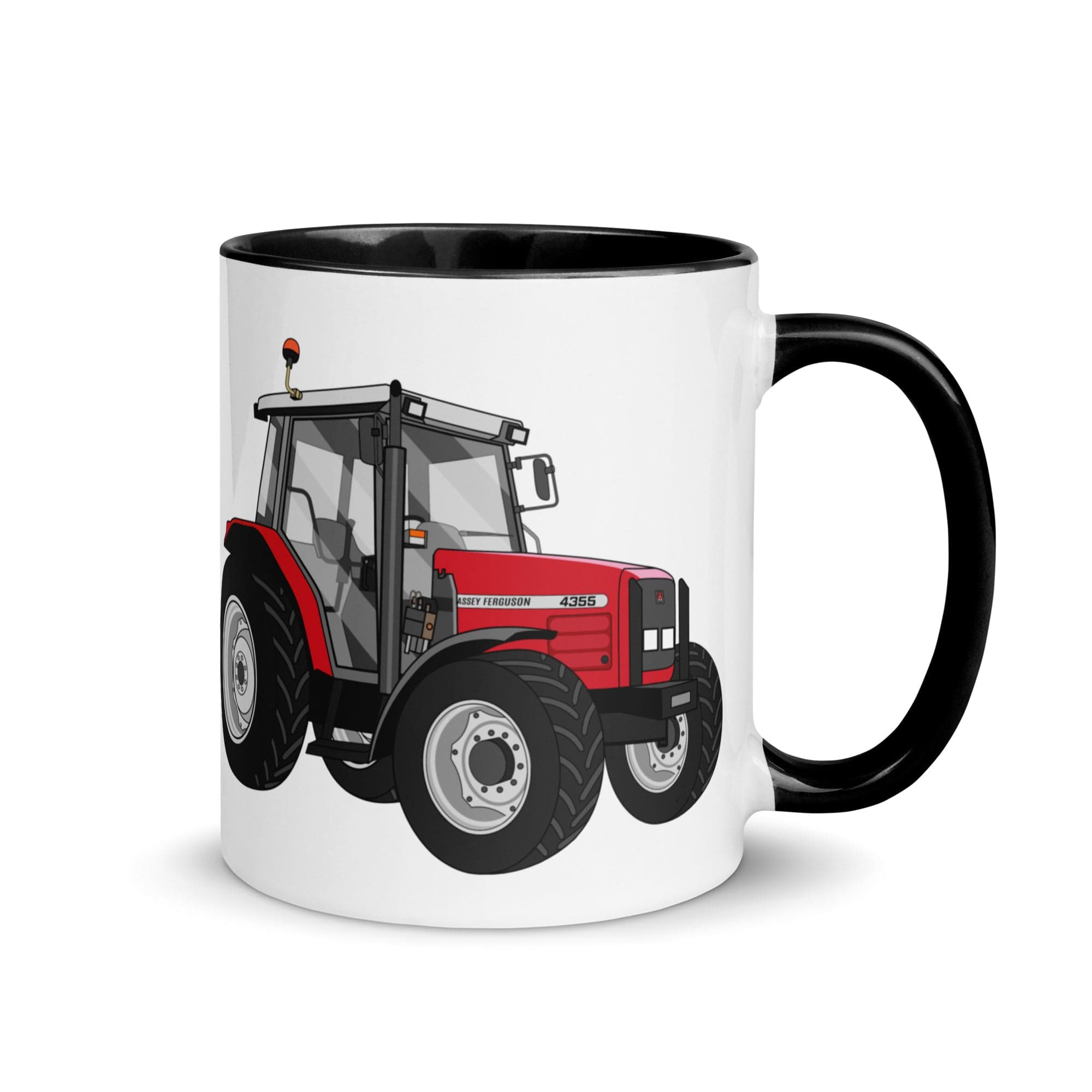 The Tractors Mugs Store Black Massey Ferguson 4355 Mug with Color Inside Quality Farmers Merch