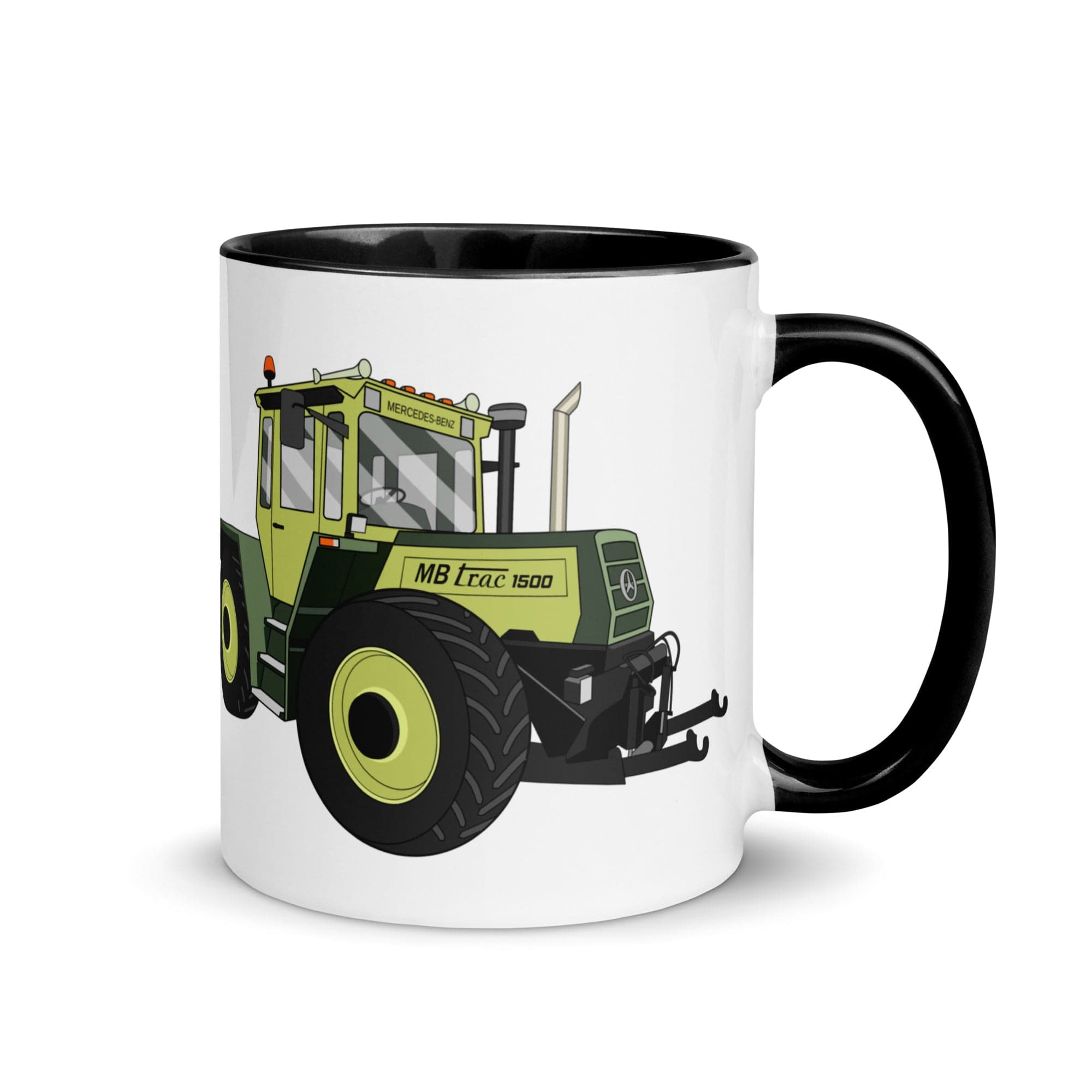 The Tractors Mugs Store Black MB Trac 1500 Mug with Color Inside Quality Farmers Merch