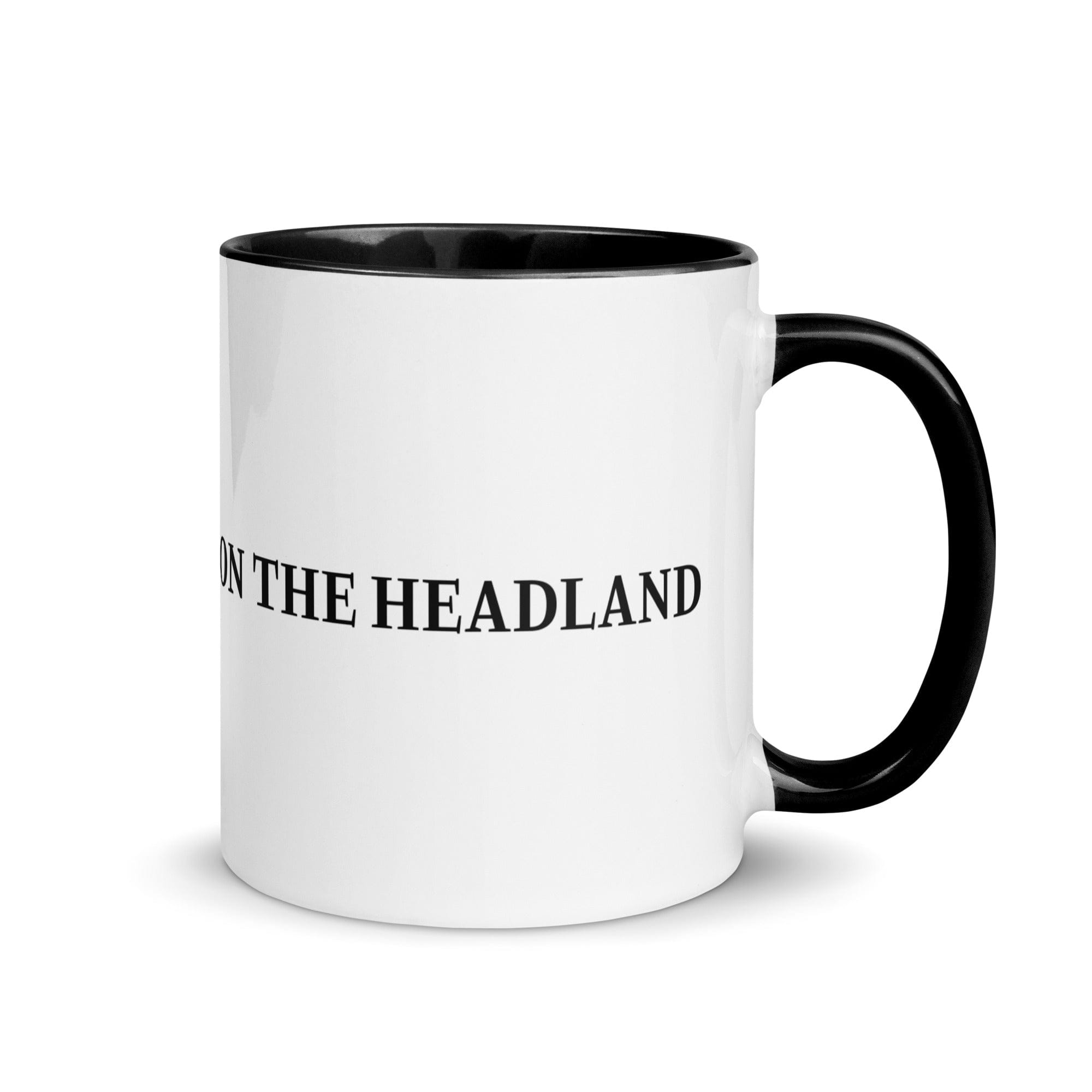 The Tractors Mugs Store Black On the Headland Mug with Color Inside Quality Farmers Merch