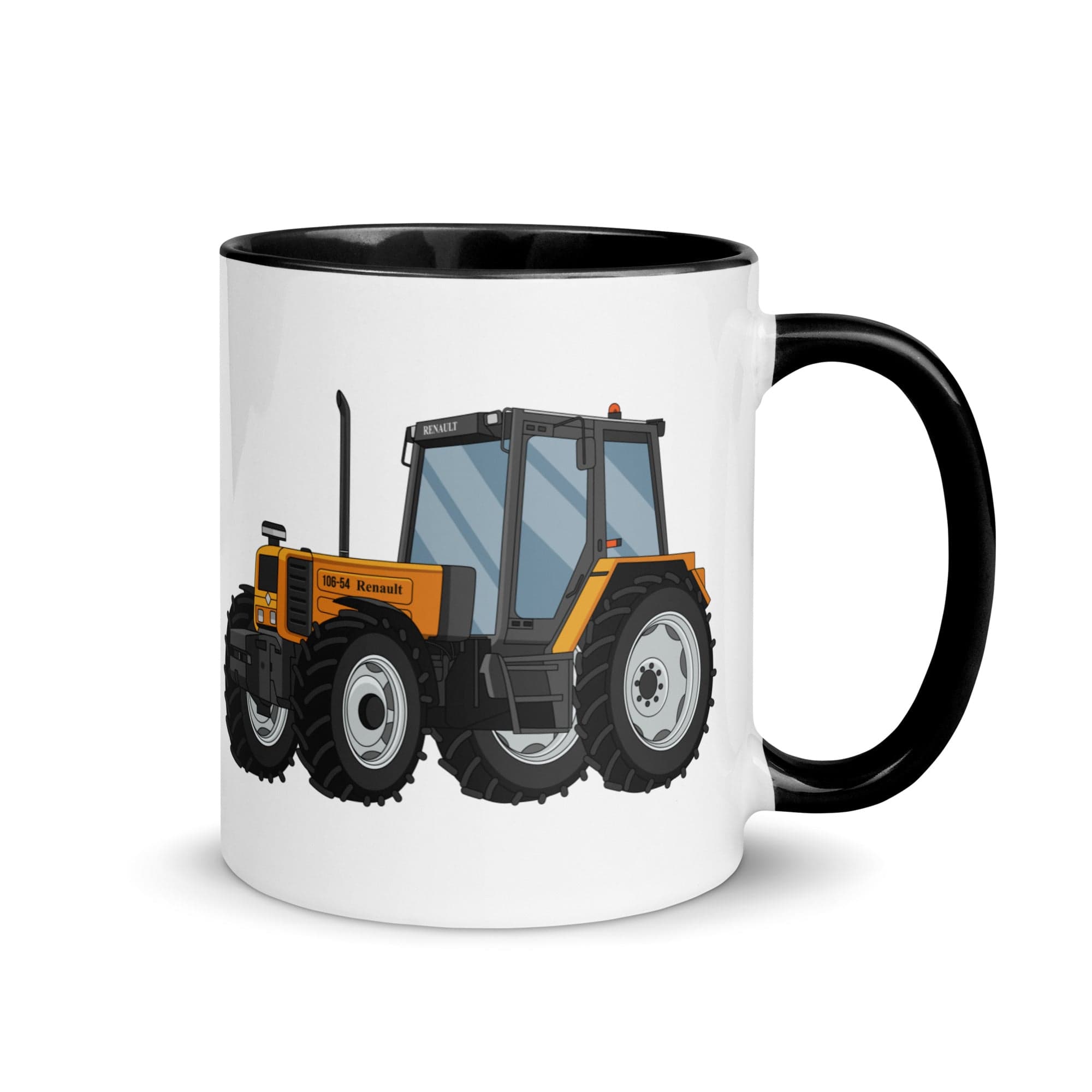 The Tractors Mugs Store Black Renault 106 54 Mug with Color Inside Quality Farmers Merch