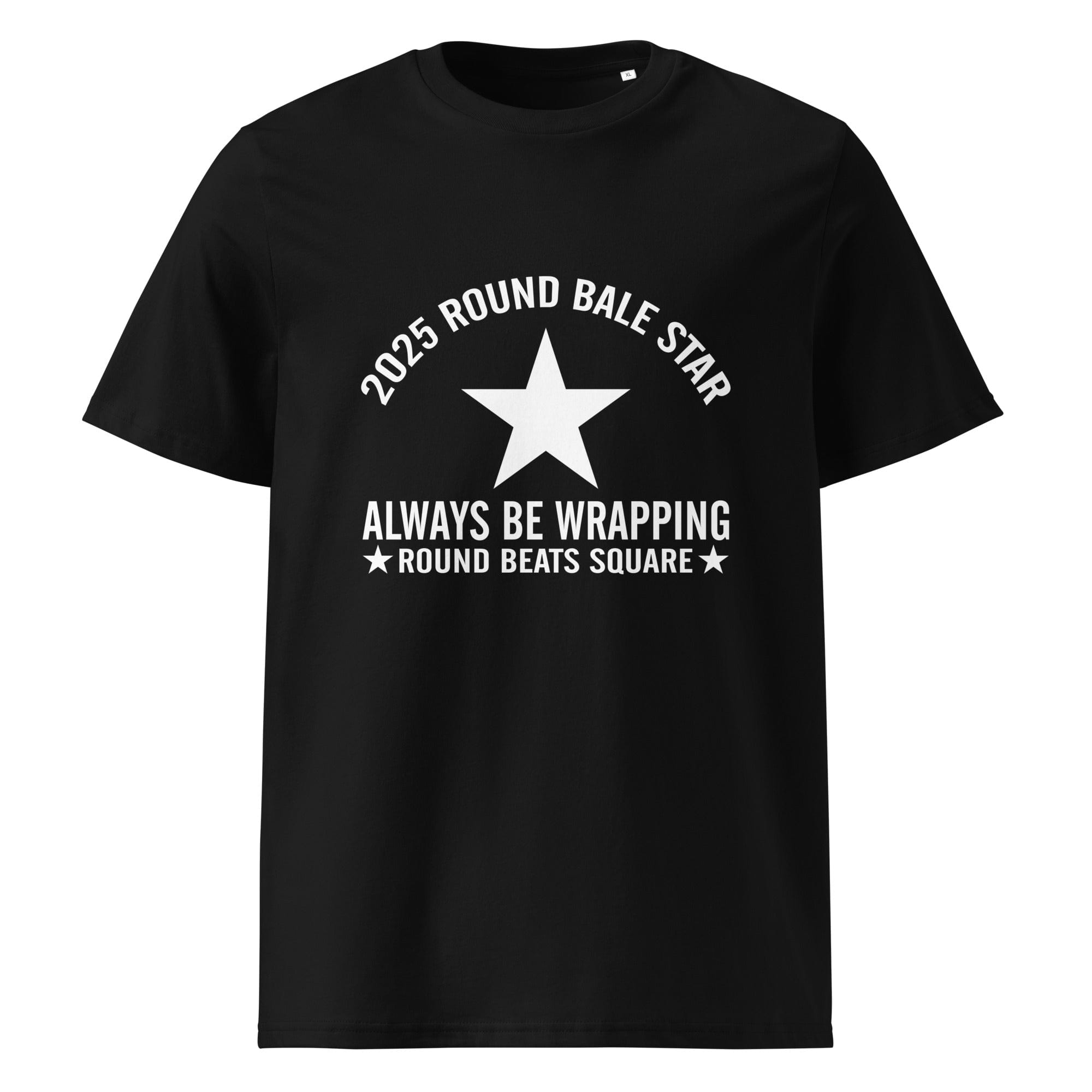 The Tractors Mugs Store Black / S Round Bale Star Unisex organic cotton t-shirt Quality Farmers Merch