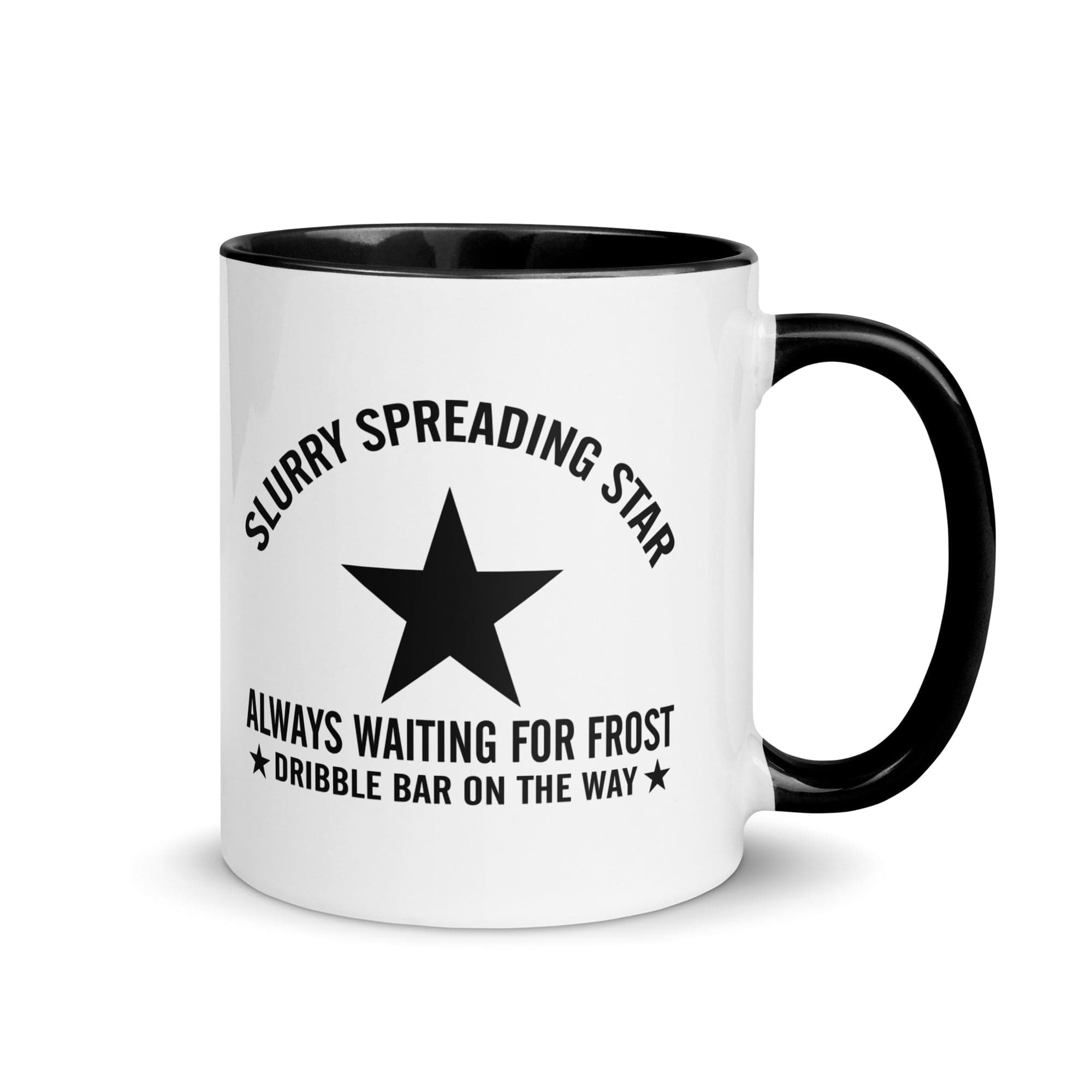 The Tractors Mugs Store Black Slurry Star Mug with Color Inside Quality Farmers Merch