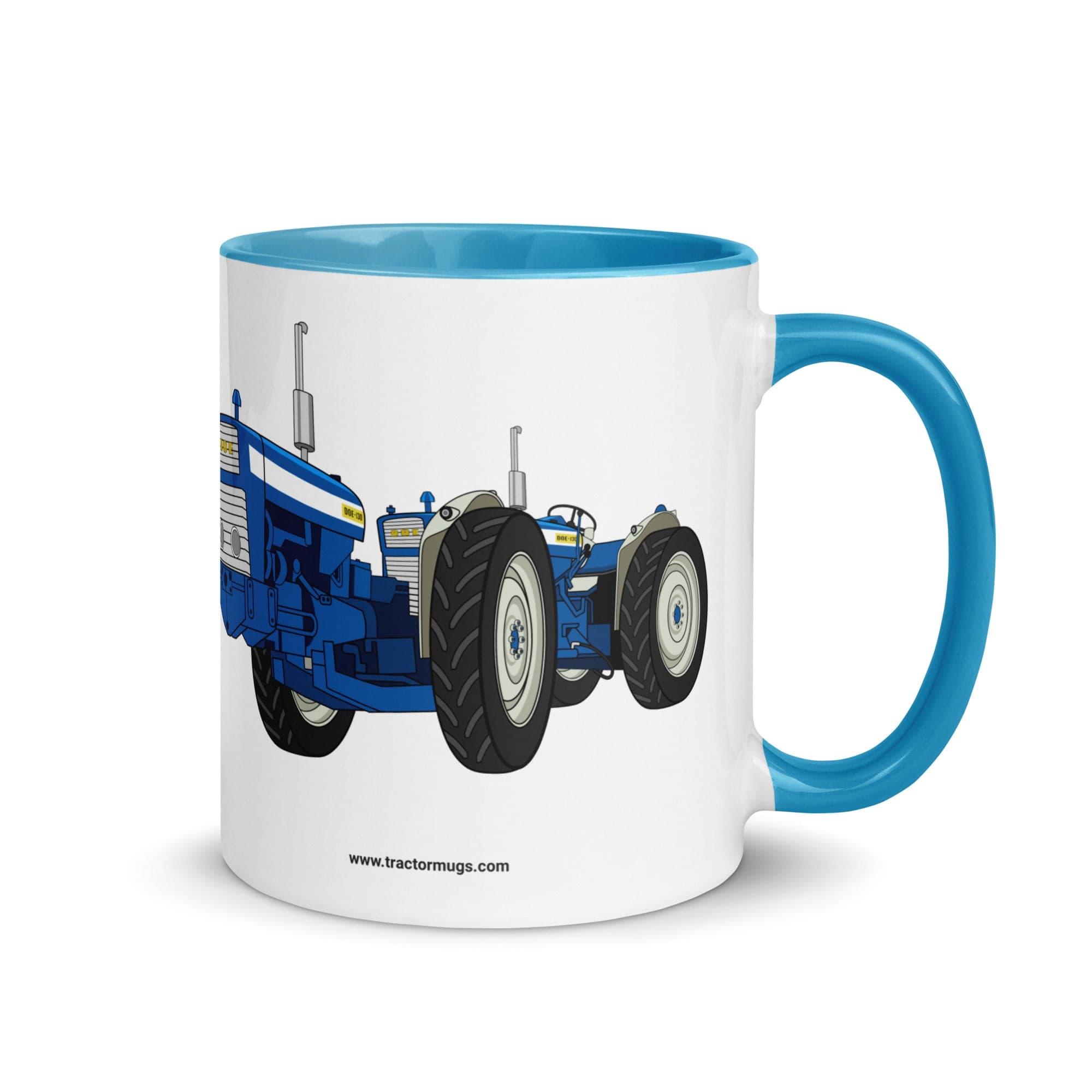 The Tractors Mugs Store Blue DOE Dual Drive 130 Mug with Color Inside Quality Farmers Merch