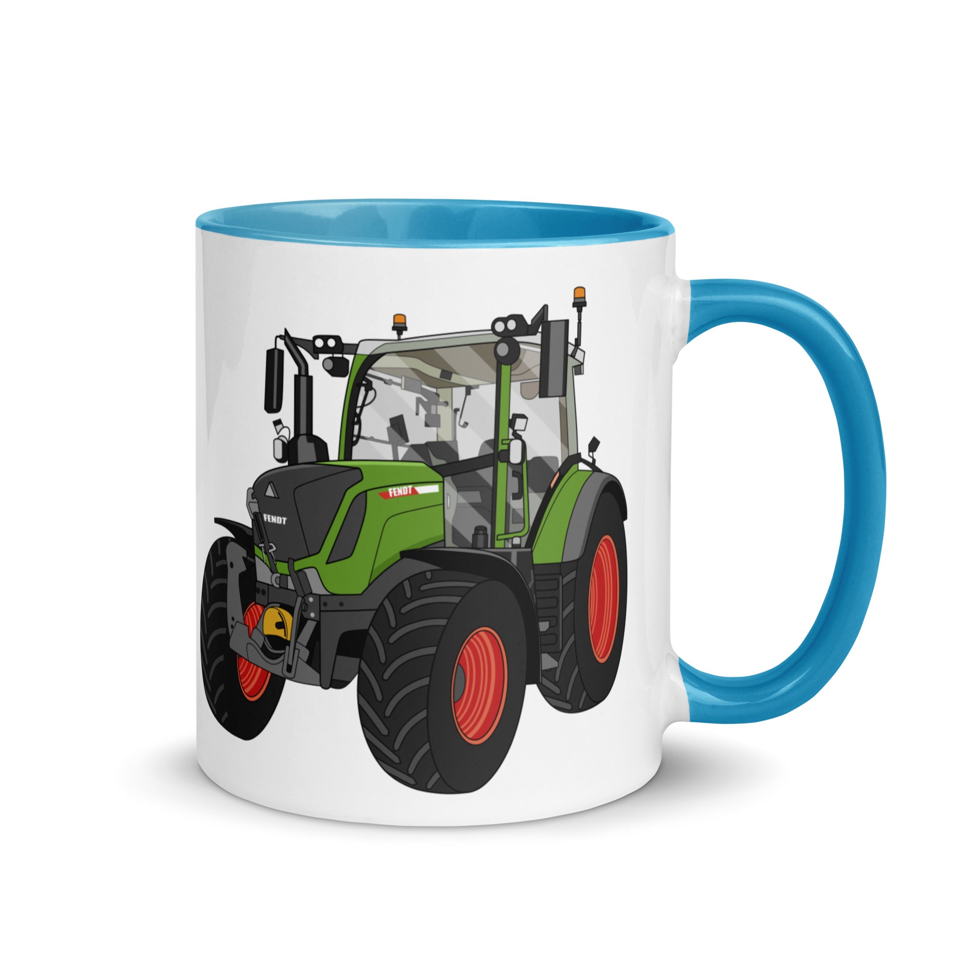 The Tractors Mugs Store Blue Fendt Vario 313 Mug with Color Inside Quality Farmers Merch