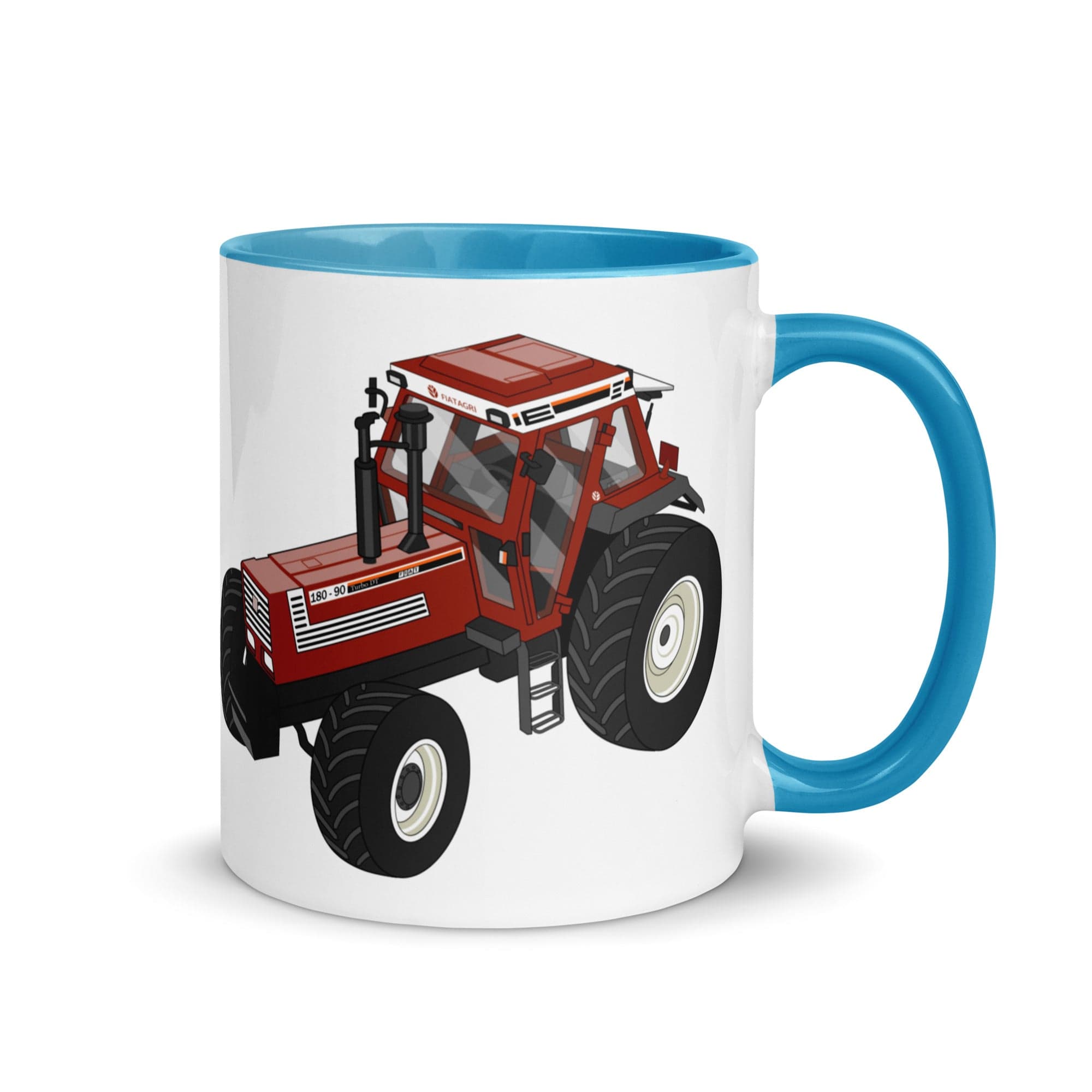 The Tractors Mugs Store Blue Fiat180-90 Mug with Color Inside Quality Farmers Merch
