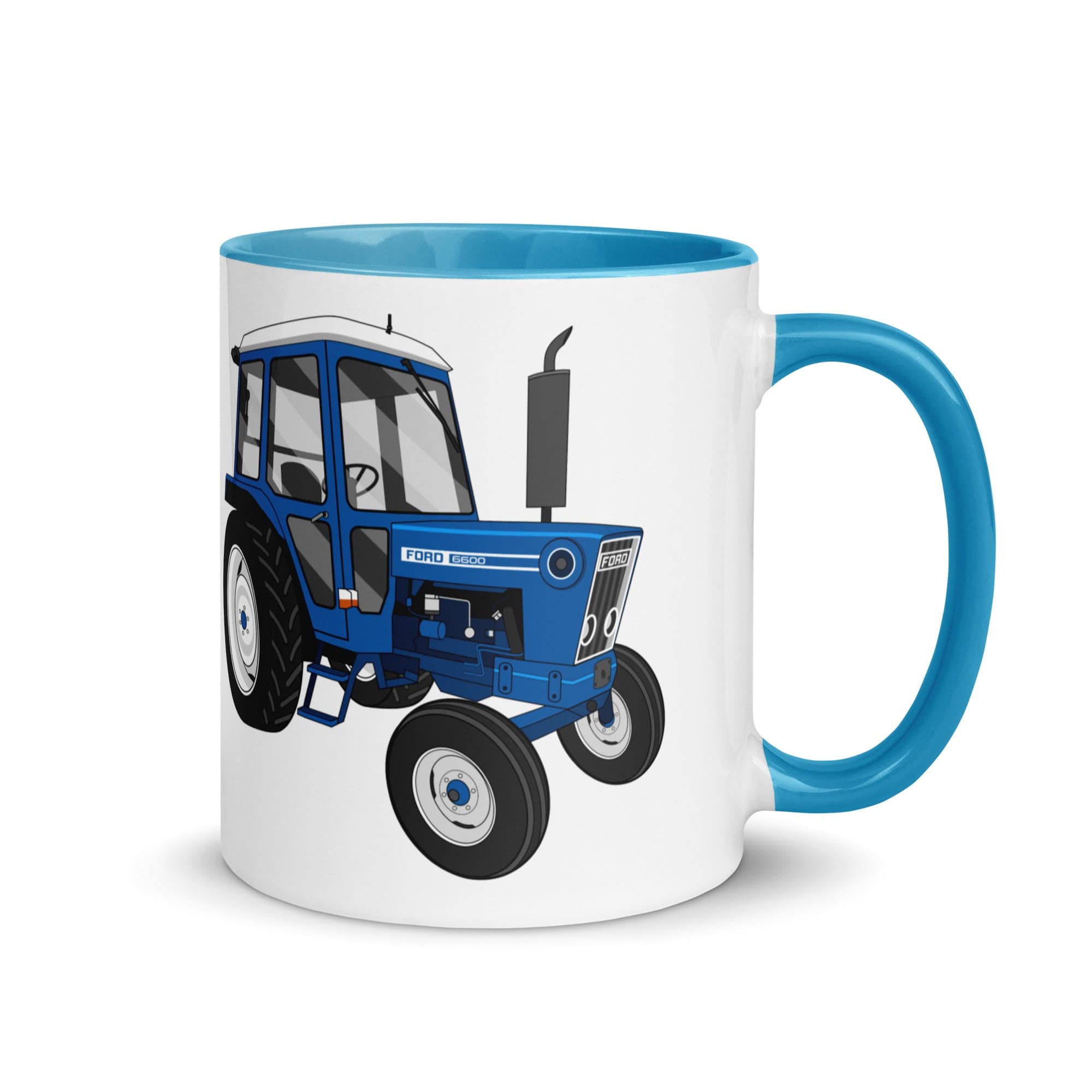 The Tractors Mugs Store Blue Ford 6600 Mug with Color Inside Quality Farmers Merch