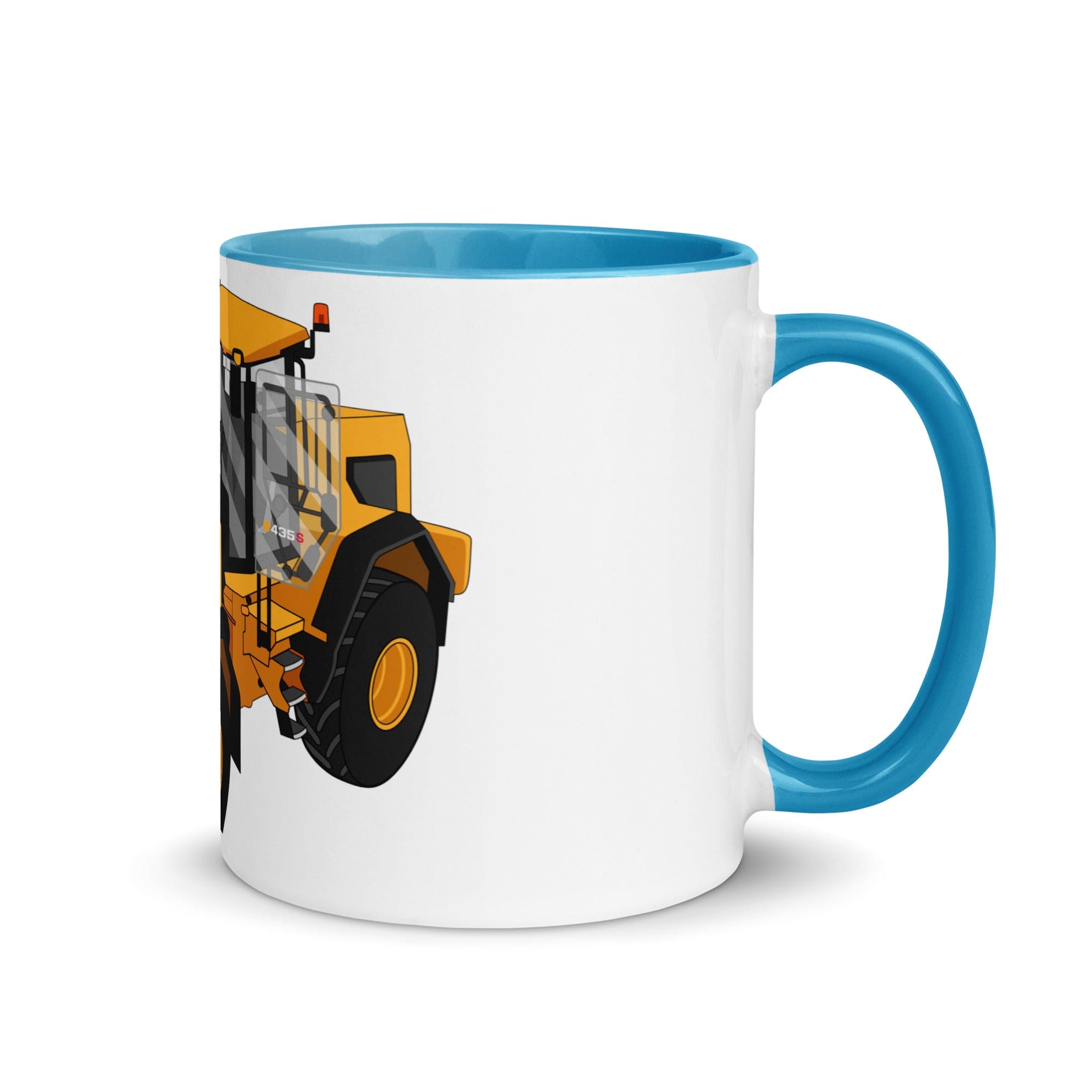 The Tractors Mugs Store Blue JCB 435 S Farm Master 2.0 Mug with Color Inside Quality Farmers Merch