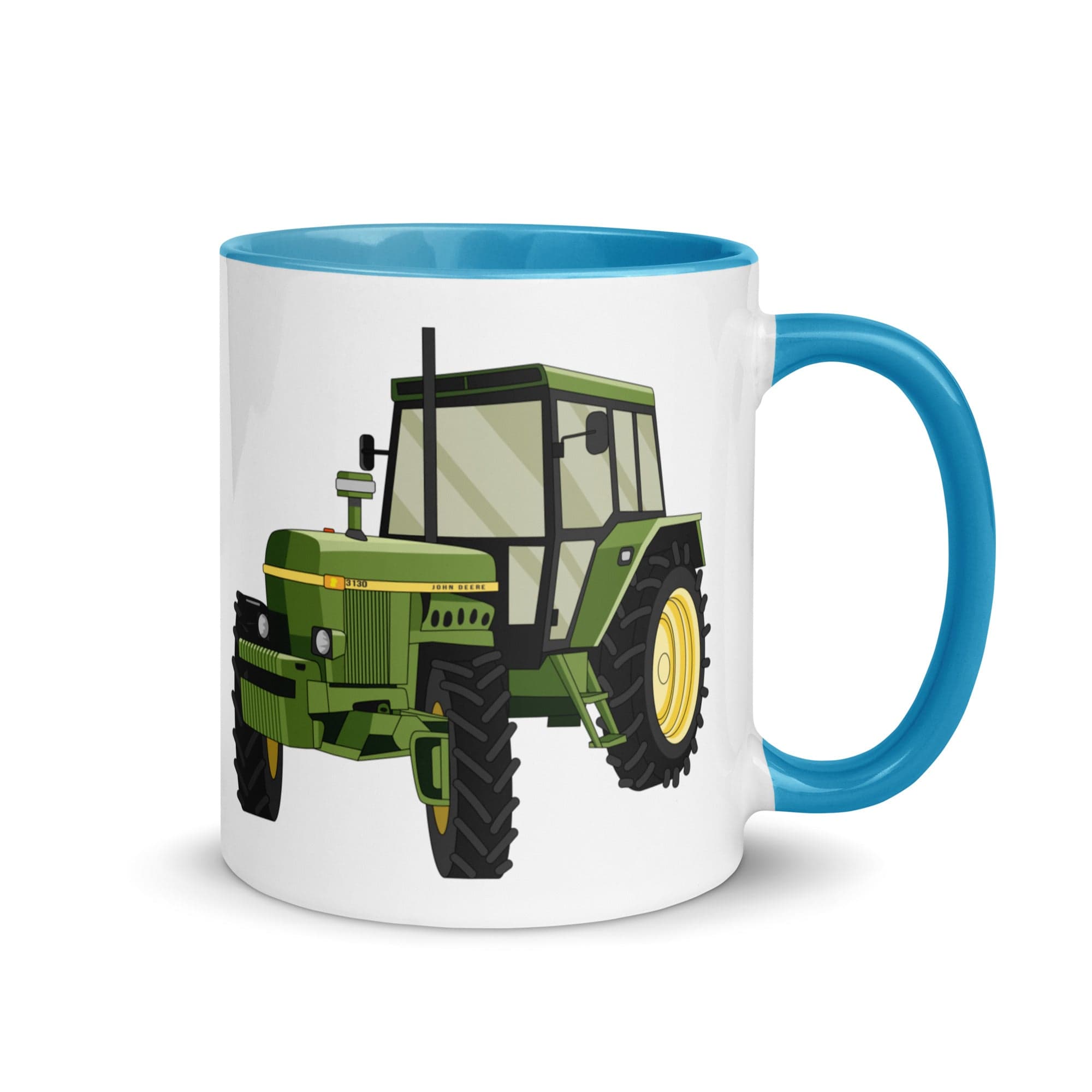 The Tractors Mugs Store Blue John Deere 3130 Mug with Color Inside Quality Farmers Merch