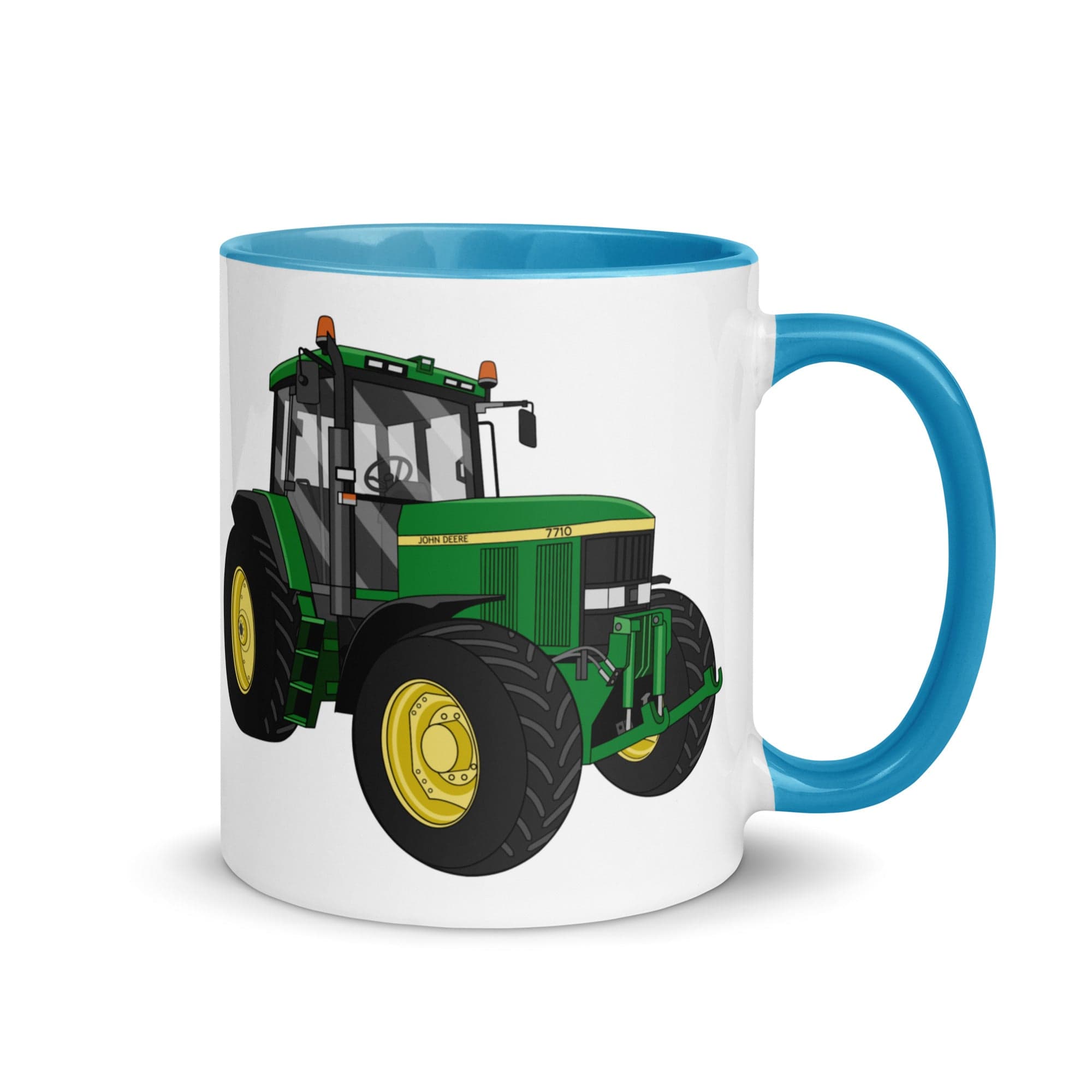 The Tractors Mugs Store Blue John Deere 7710 Mug with Color Inside Quality Farmers Merch