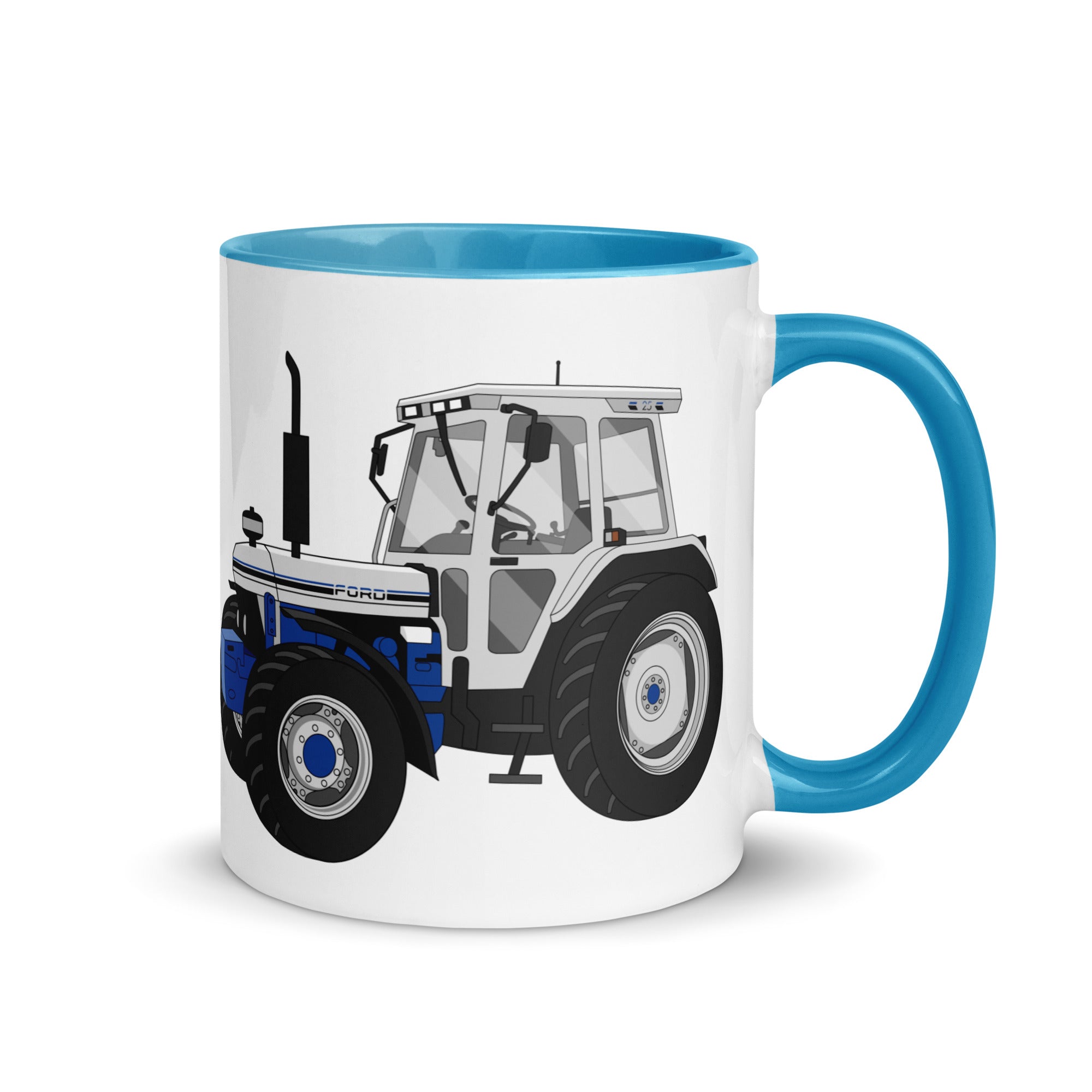 The Tractors Mugs Store Blue Ford 7810 Jubilee Edition SilverTractor Mug with Color Inside Quality Farmers Merch