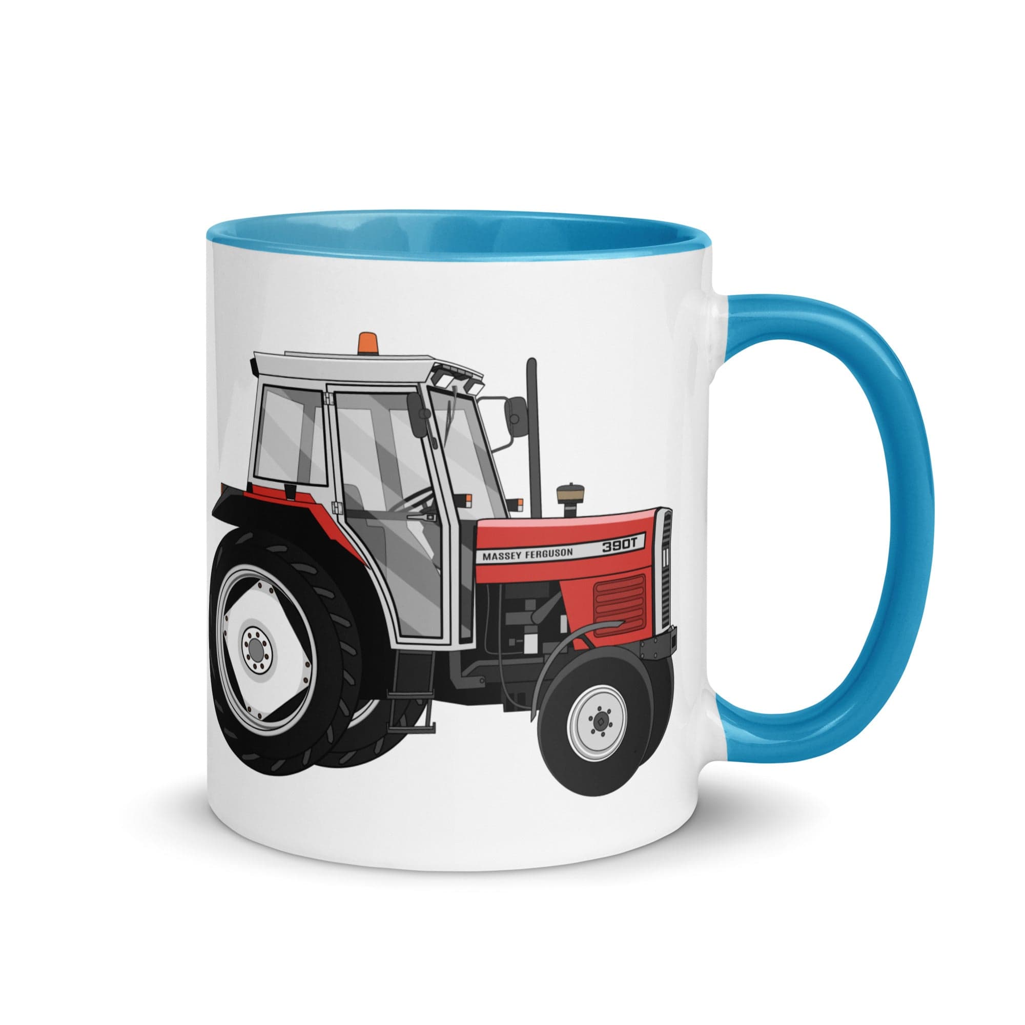The Tractors Mugs Store Blue Massey Ferguson 390T Mug with Color Inside Quality Farmers Merch