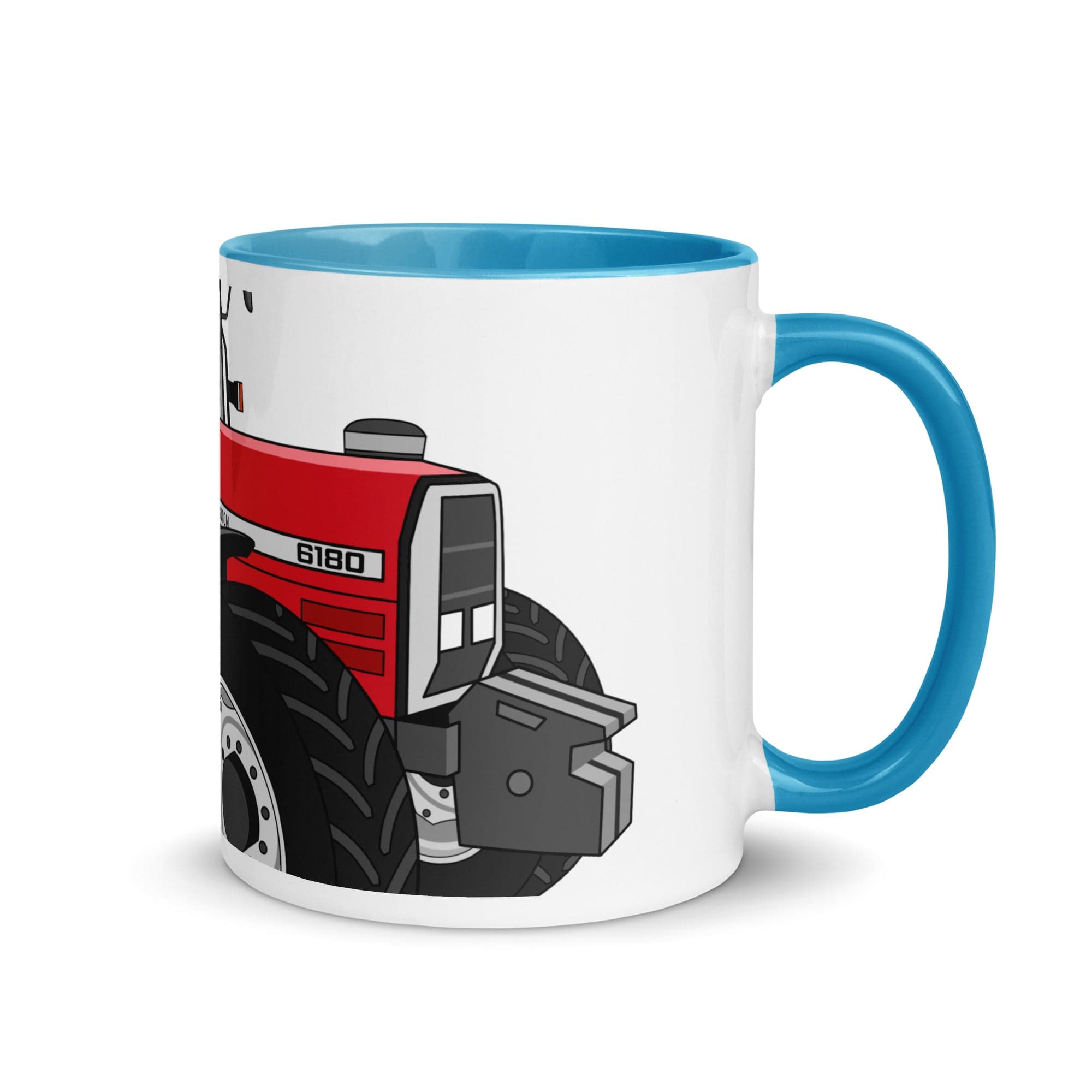 The Tractors Mugs Store Blue Massey Ferguson 6180 2.0 Mug with Color Inside Quality Farmers Merch