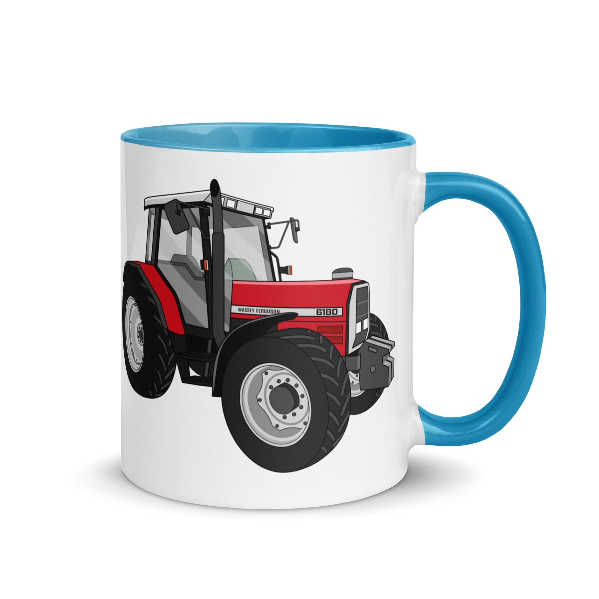 The Tractors Mugs Store Blue Massey Ferguson 6180 Mug with Color Inside Quality Farmers Merch