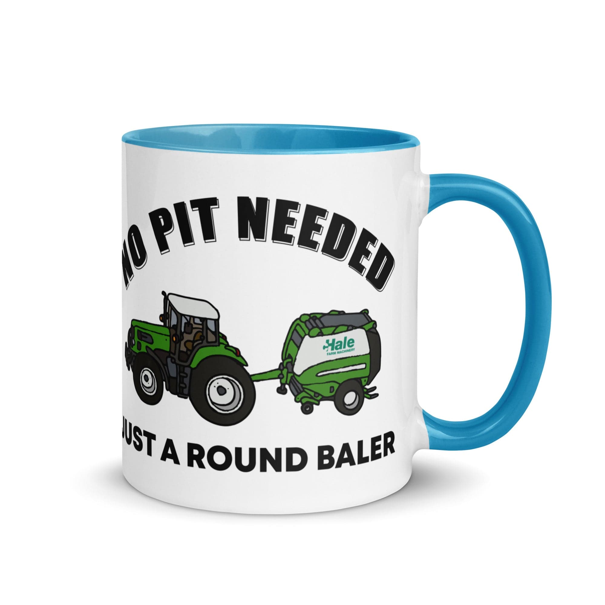 The Tractors Mugs Store Blue No Pit Needed Mug with Color Inside Quality Farmers Merch