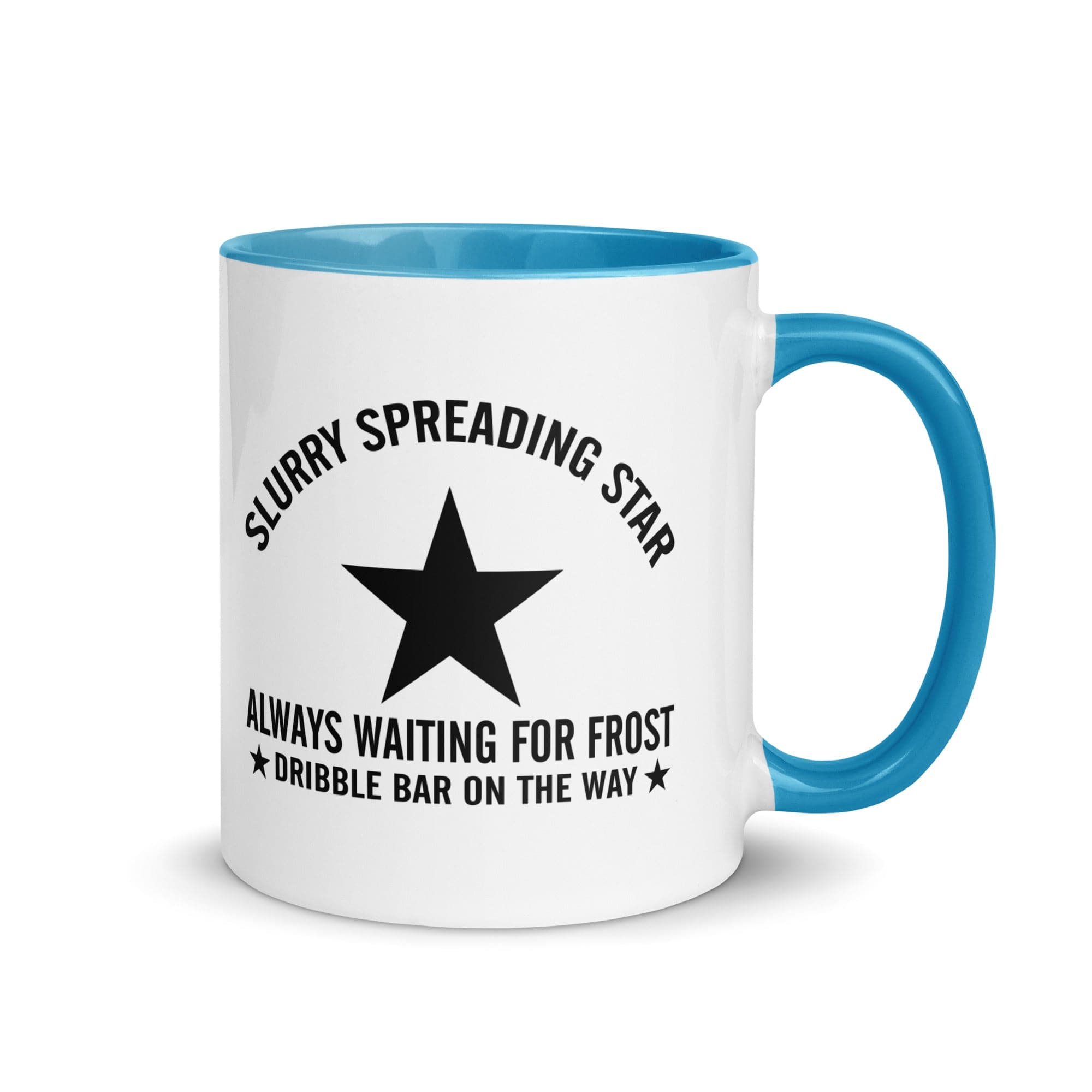 The Tractors Mugs Store Blue Slurry Star Mug with Color Inside Quality Farmers Merch