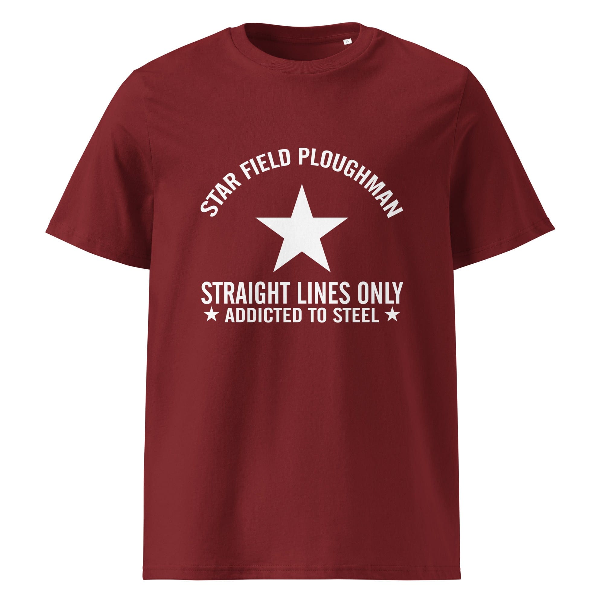 The Tractors Mugs Store Burgundy / S Star Field Ploughman Unisex organic cotton t-shirt Quality Farmers Merch