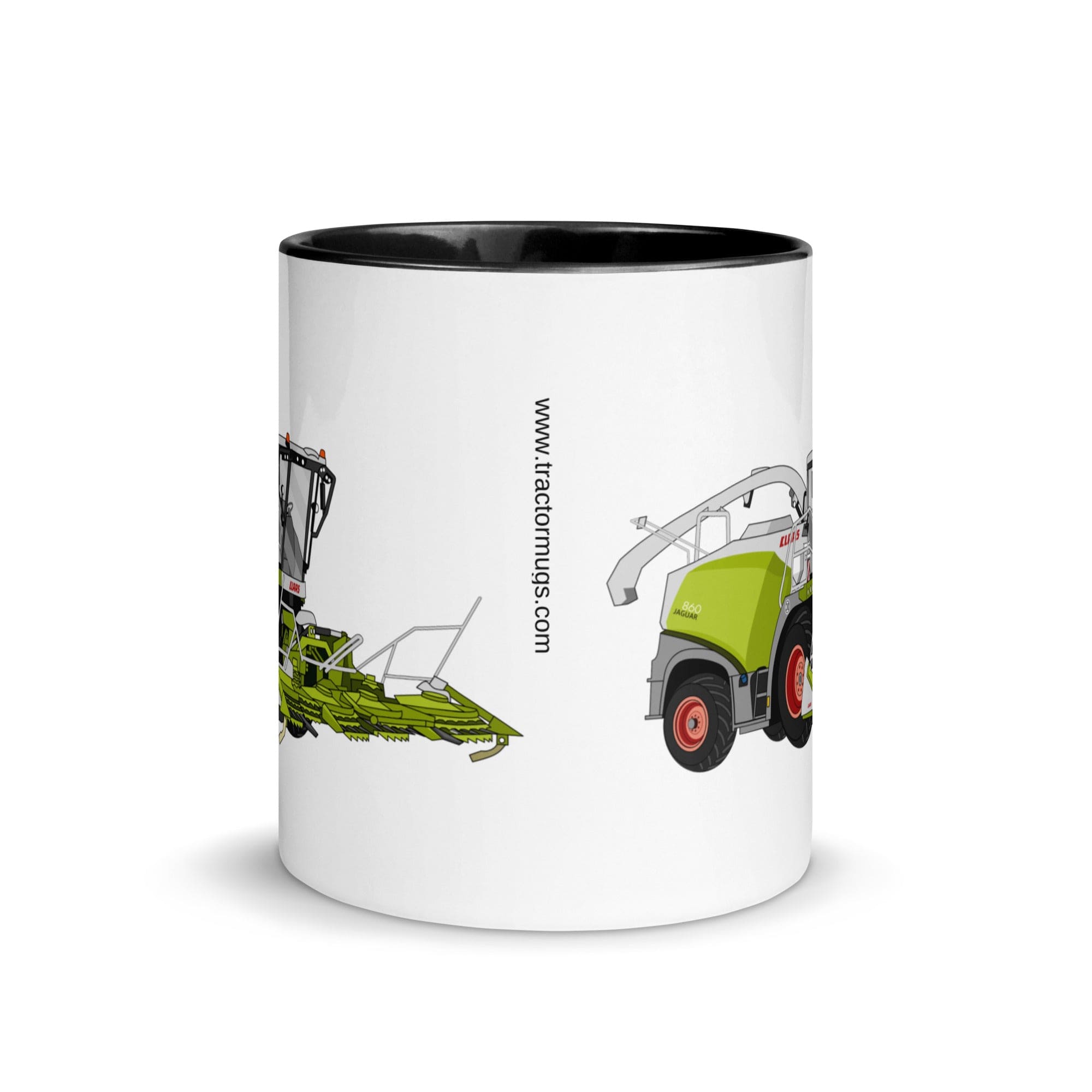 The Tractors Mugs Store Class Jaguar 860 Forage Harvester Mug with Color Inside Quality Farmers Merch