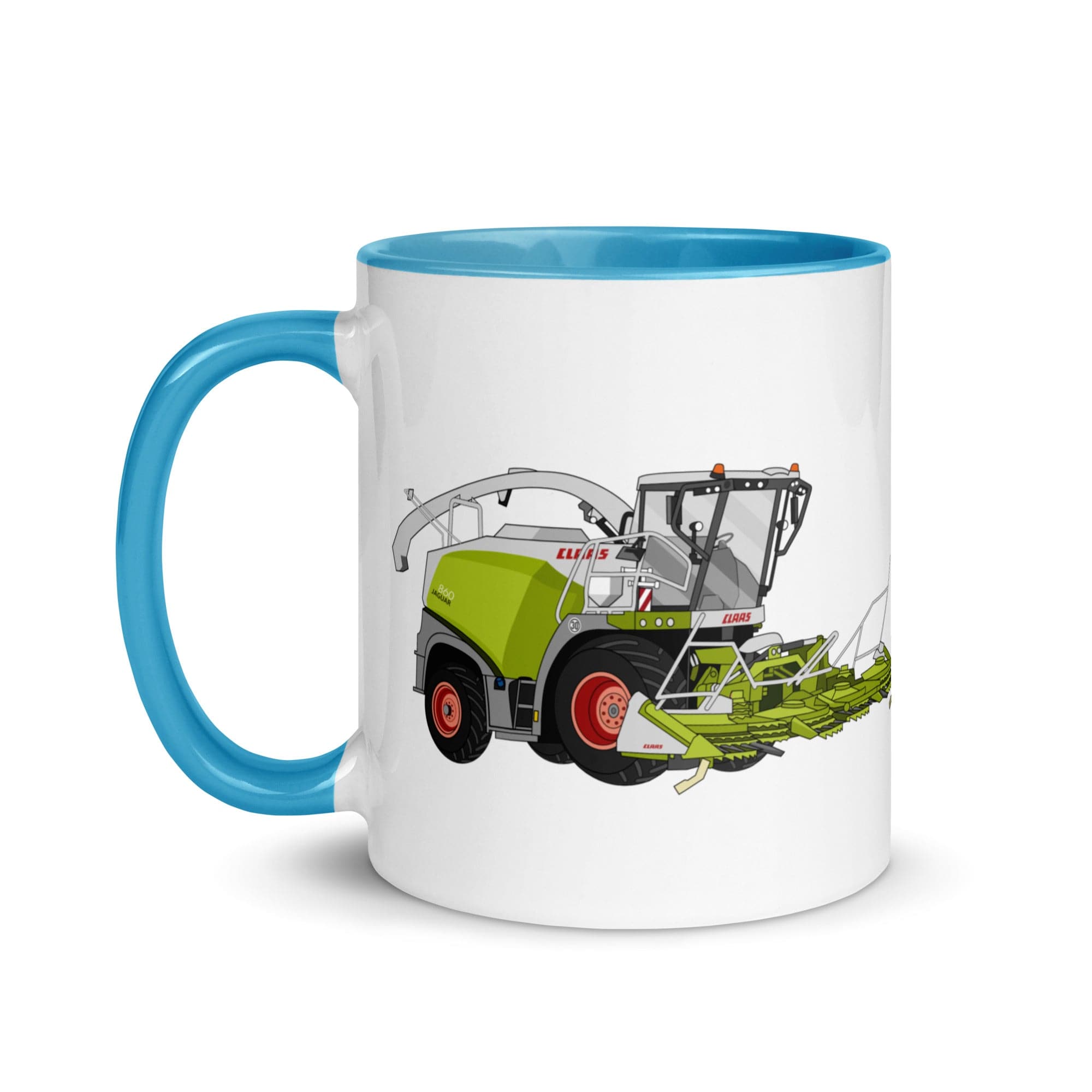 The Tractors Mugs Store Class Jaguar 860 Forage Harvester Mug with Color Inside Quality Farmers Merch
