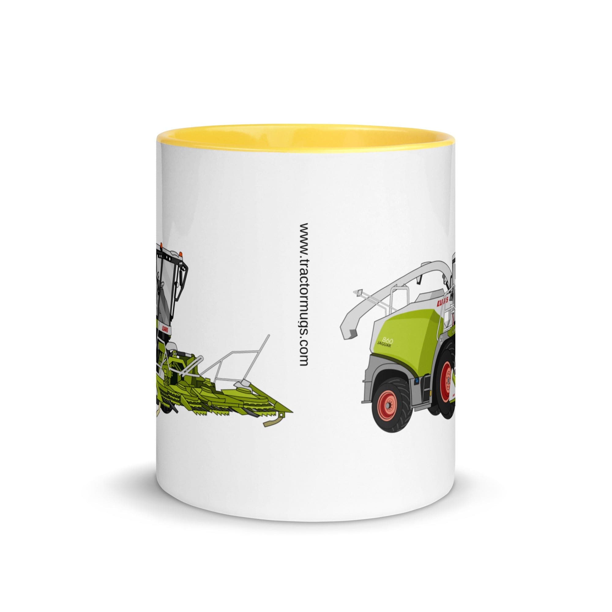 The Tractors Mugs Store Class Jaguar 860 Forage Harvester Mug with Color Inside Quality Farmers Merch